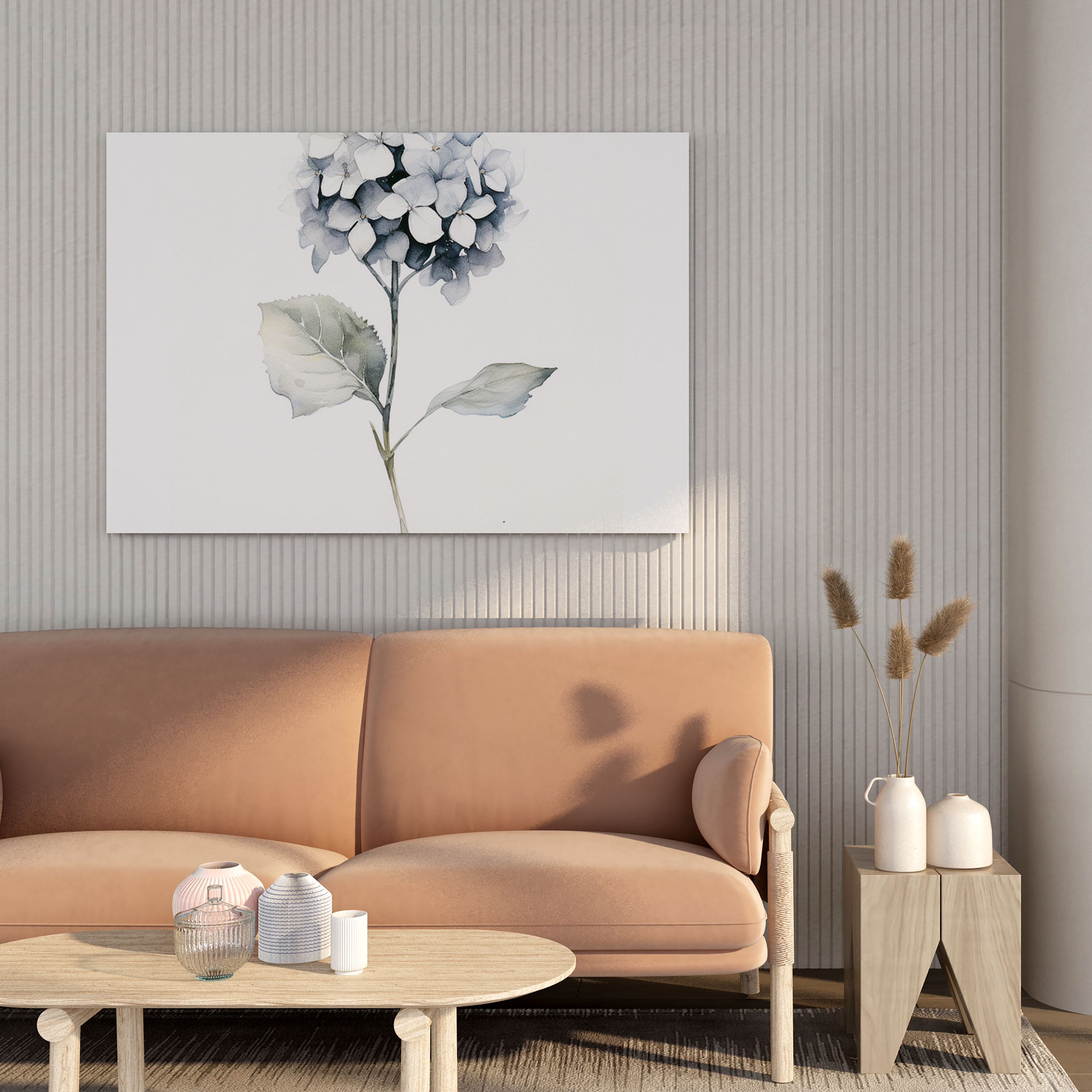 Hydrangea Ink Wash Wall Art - Hydrangea, Canvas, Delicate, Wall Art