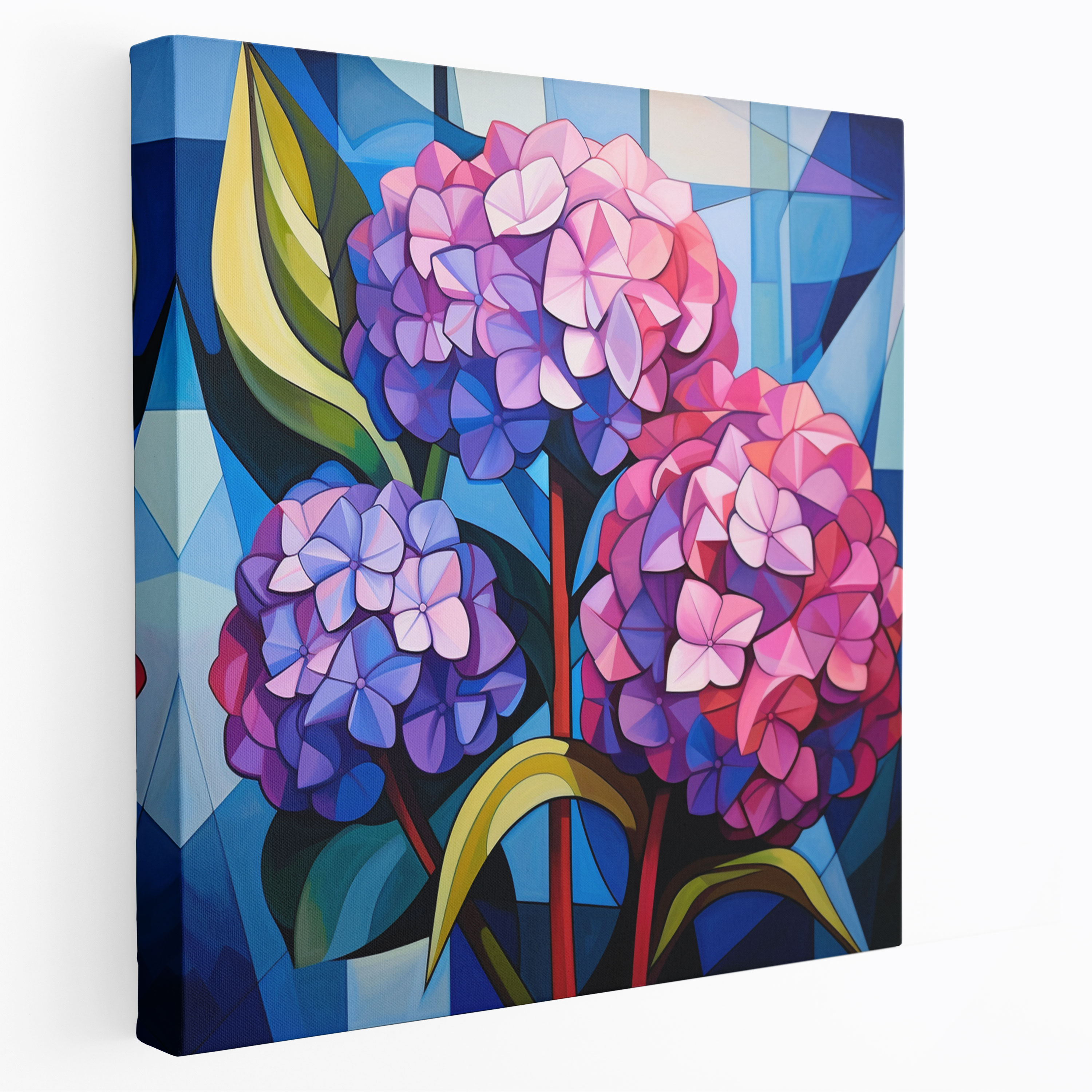 Hydrangea Geometric Wall Art - Hydrangea, Hydrangea, Wall Art, Canvas Print