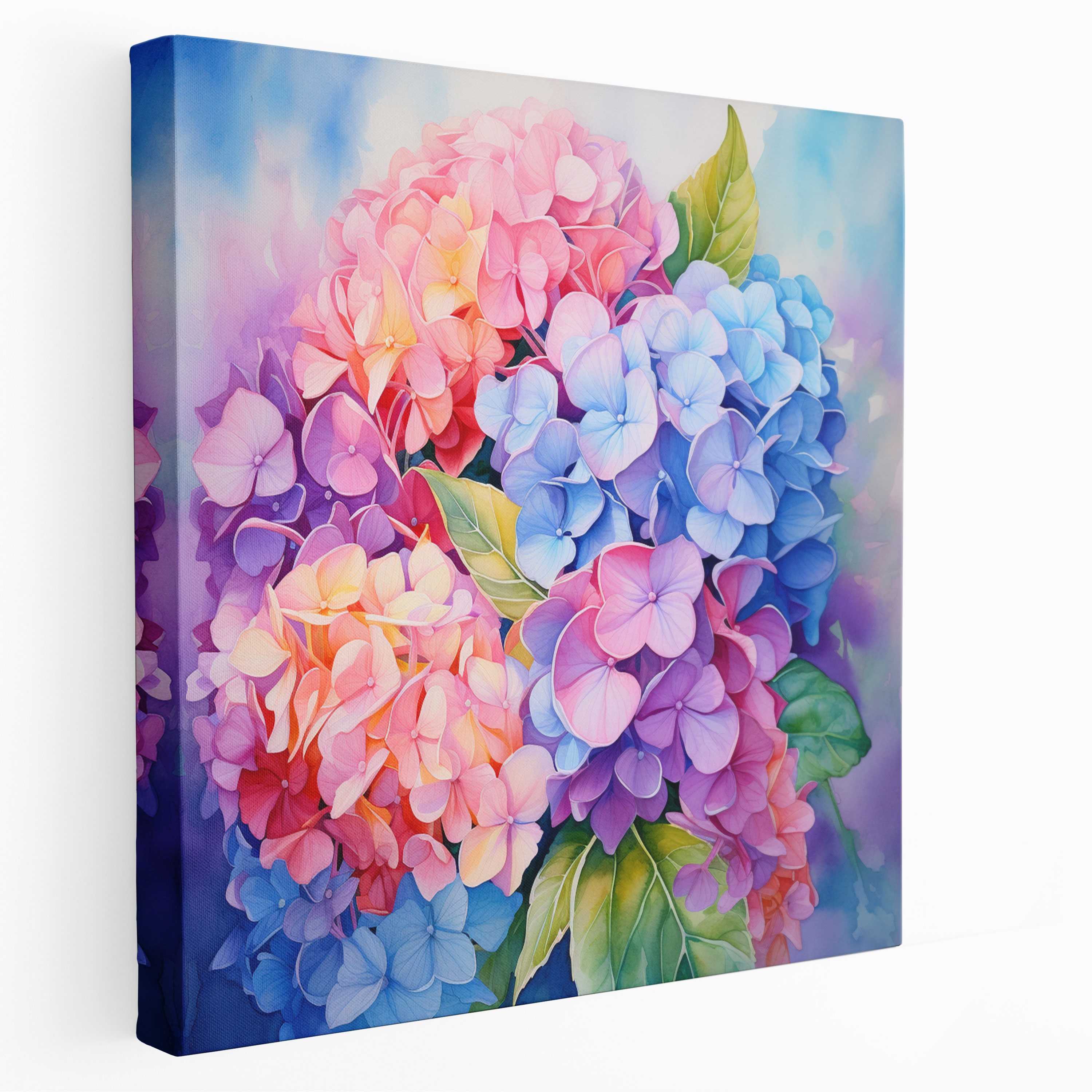 Hydrangea Watercolor Canvas Print - Hydrangea, Hydrangea, Home Decoration, Watercolor