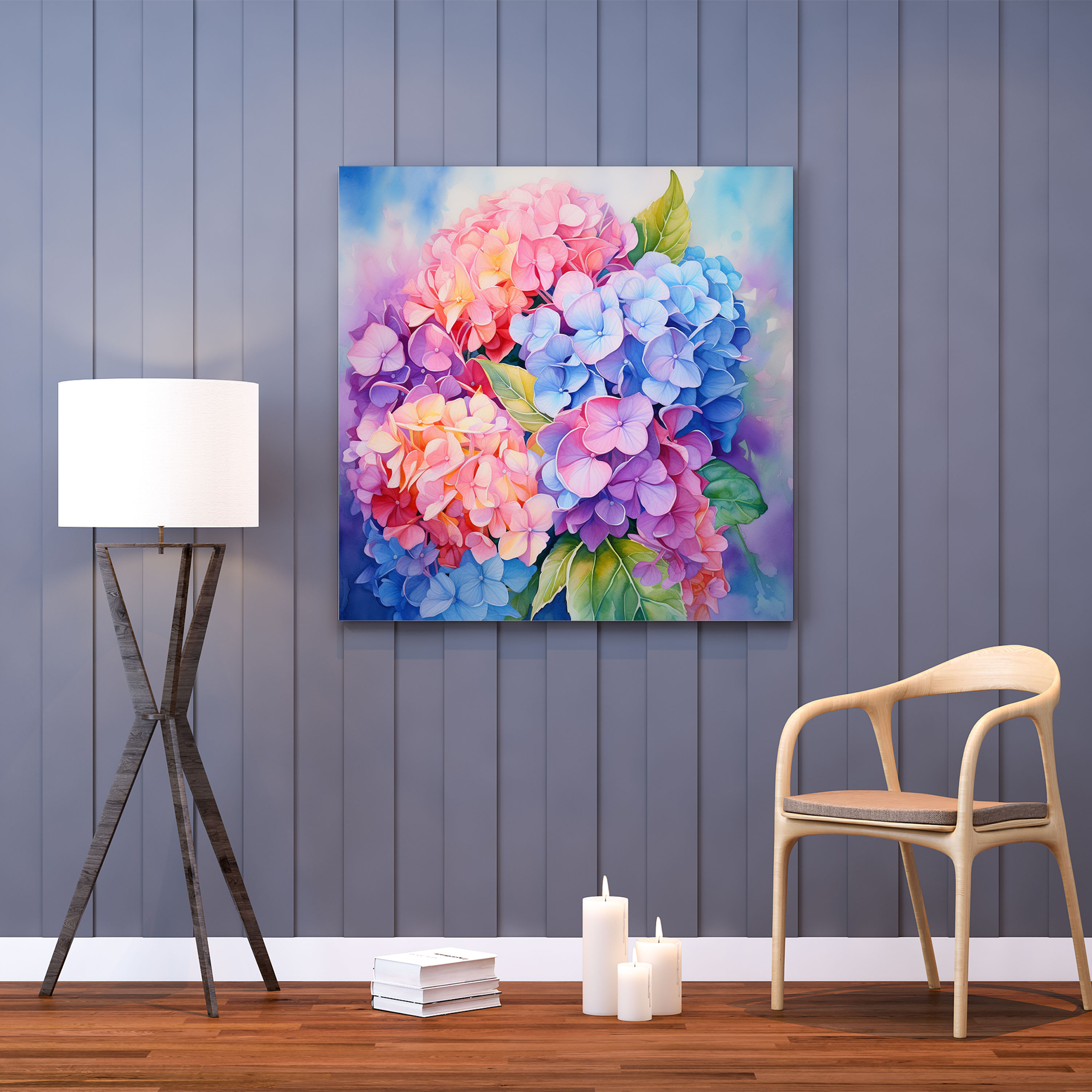Hydrangea Watercolor Canvas Print - Hydrangea, Hydrangea, Home Decoration, Watercolor