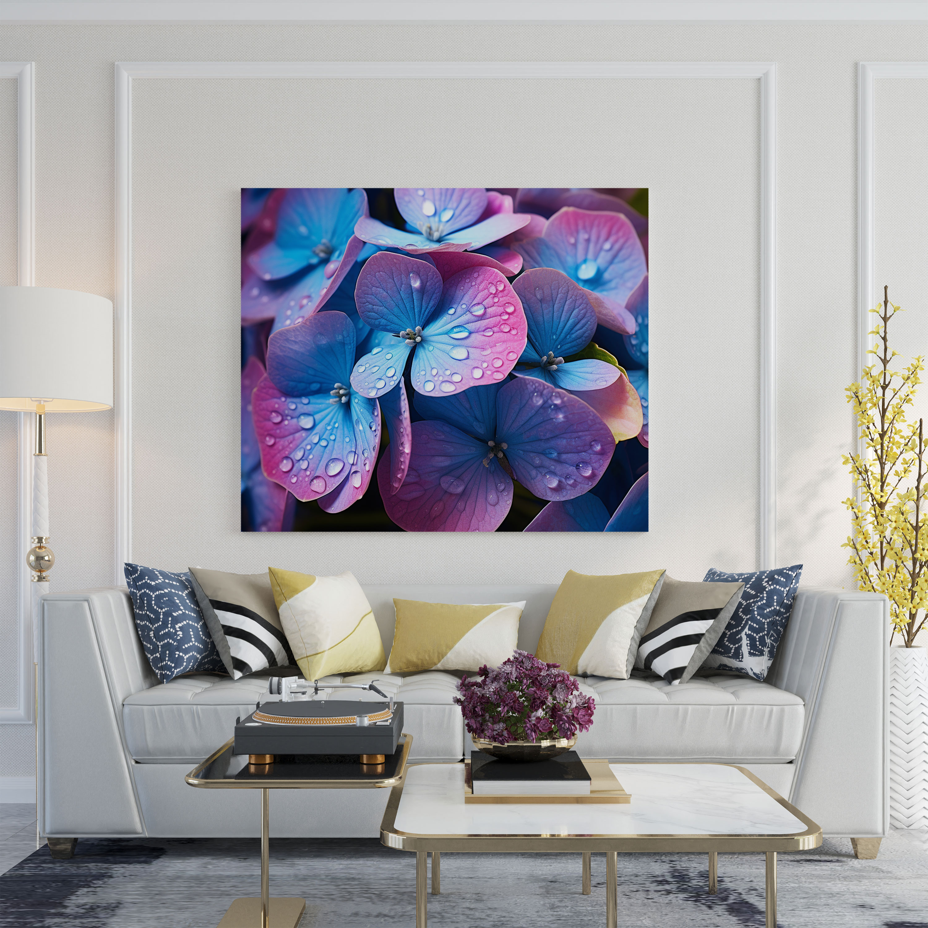 Hydrangea Blossoms Canvas Print - Hydrangea, Home Decoration, Wall Art, Photograph