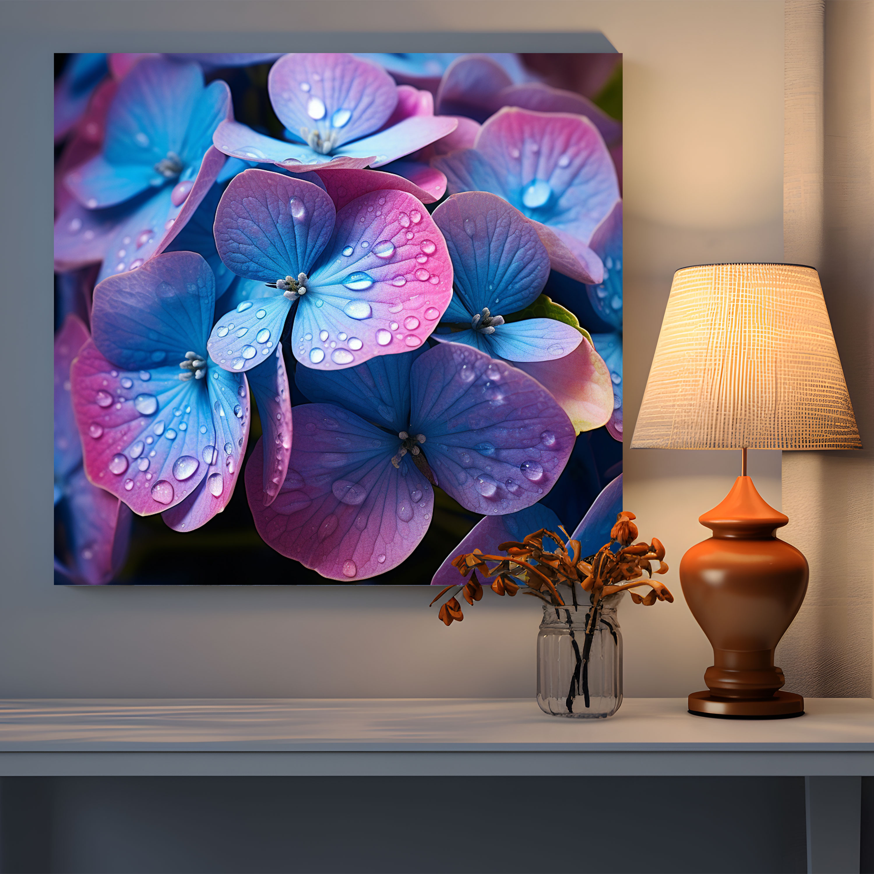 Hydrangea Blossoms Canvas Print - Hydrangea, Home Decoration, Wall Art, Photograph