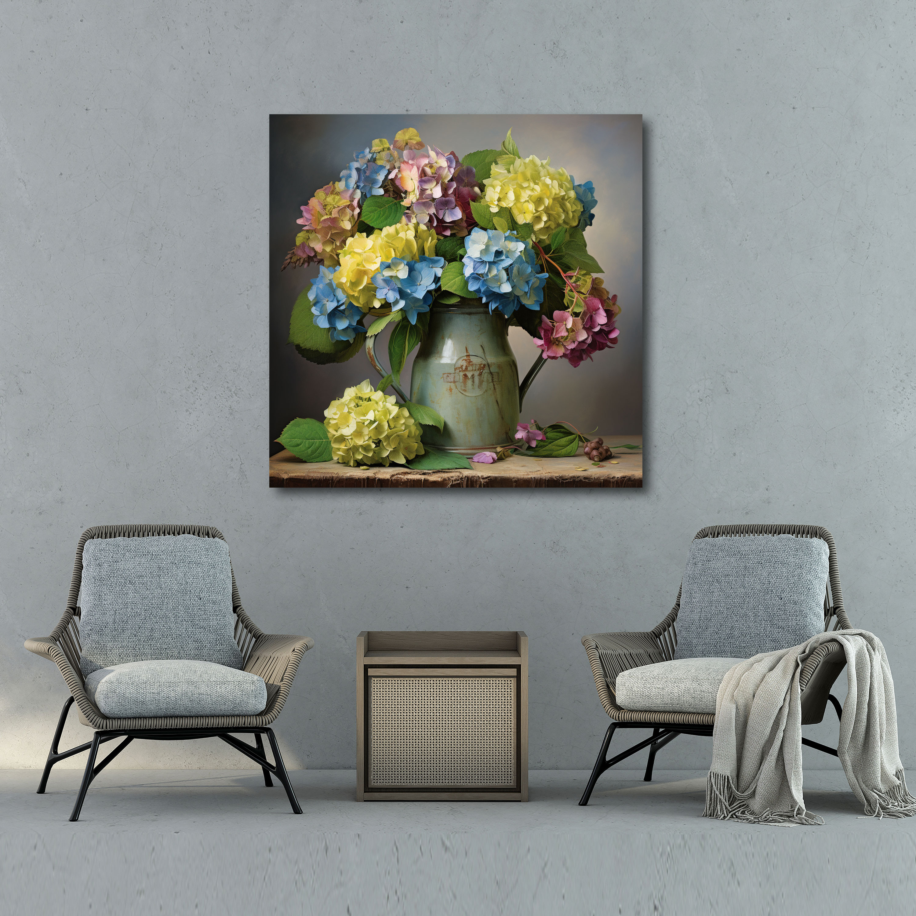 Hydrangea Still Life Canvas Print - Hydrangea, Wall Art, Home Decoration, Wall Decoration