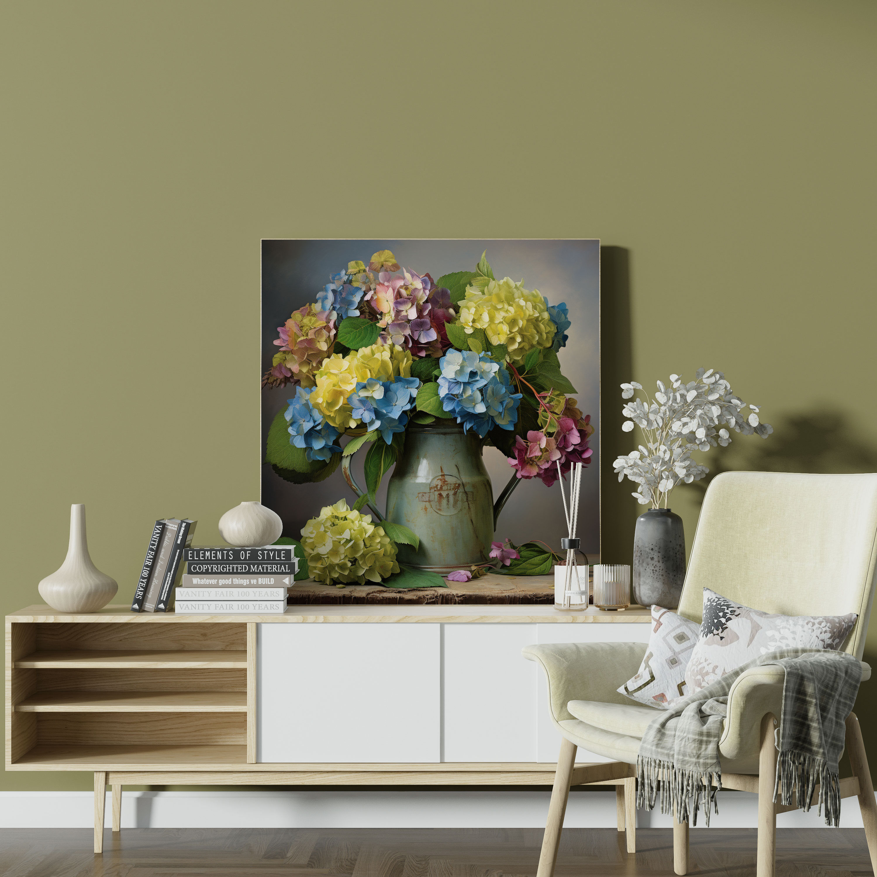 Hydrangea Still Life Canvas Print - Hydrangea, Wall Art, Home Decoration, Wall Decoration