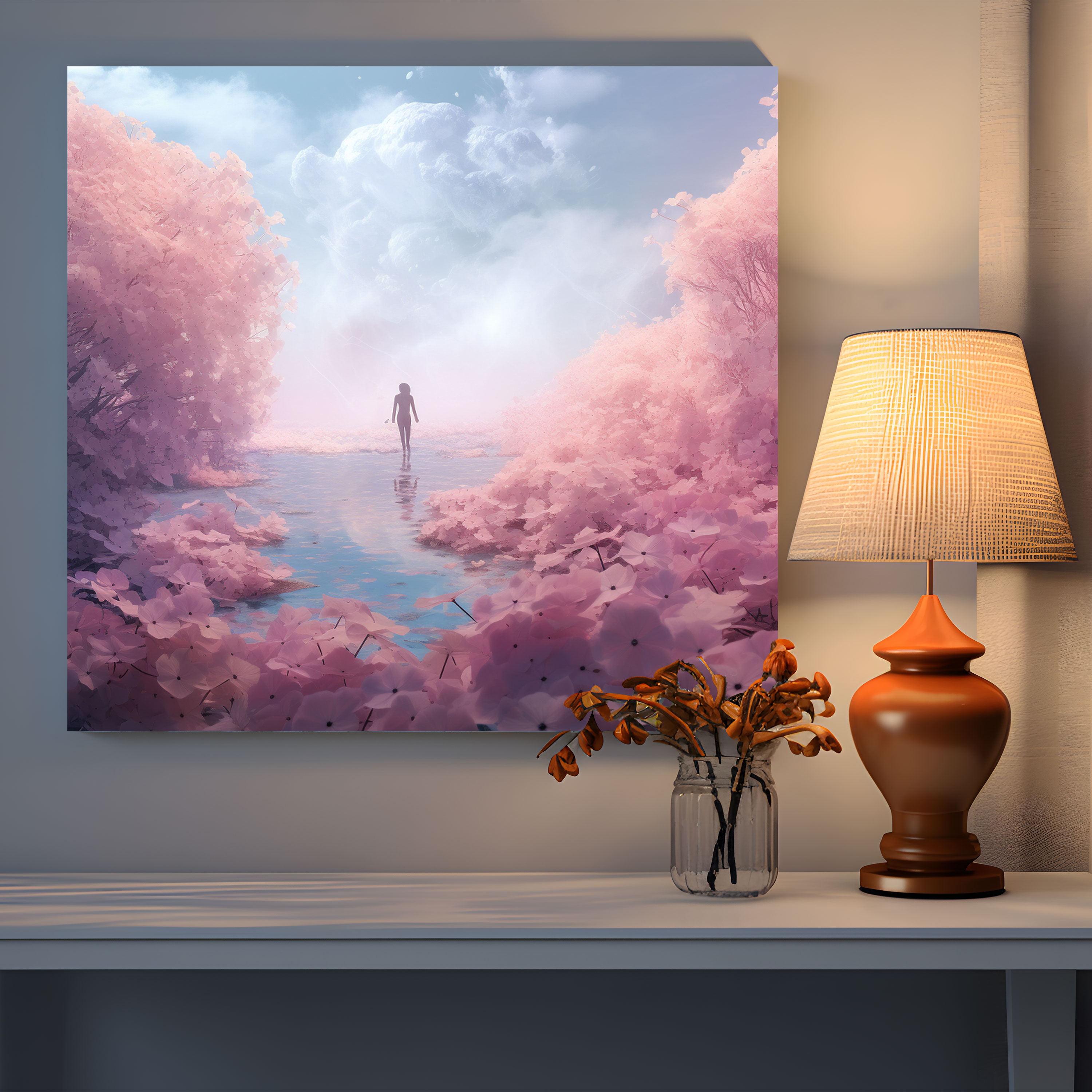 Hydrangea Dreams Canvas Print - Hydrangea, Digital Artwork, Wall Art, Wall Decoration