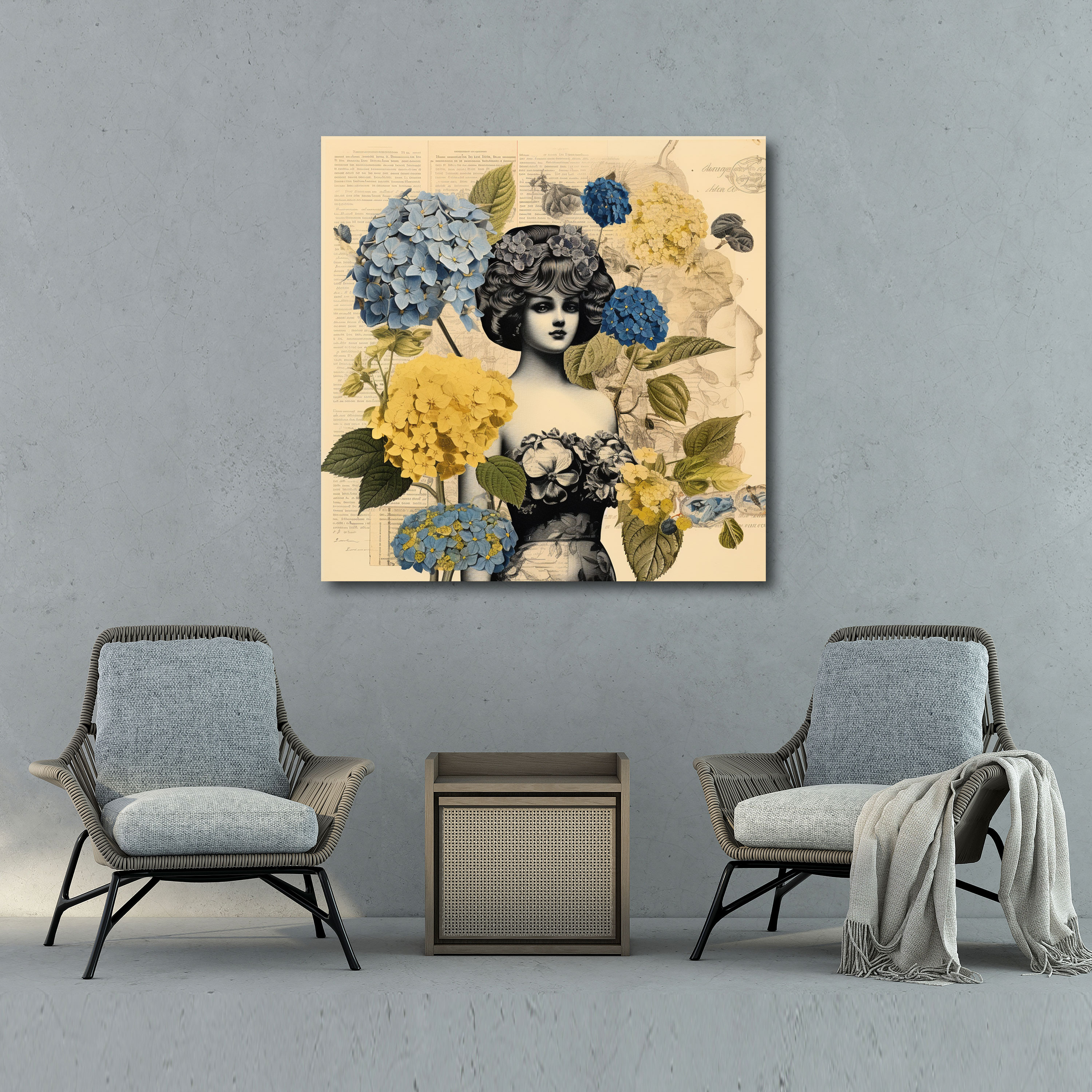 Vintage Hydrangea Canvas Print - Hydrangea, Canvas Print, Wall Decoration, Home Decoration
