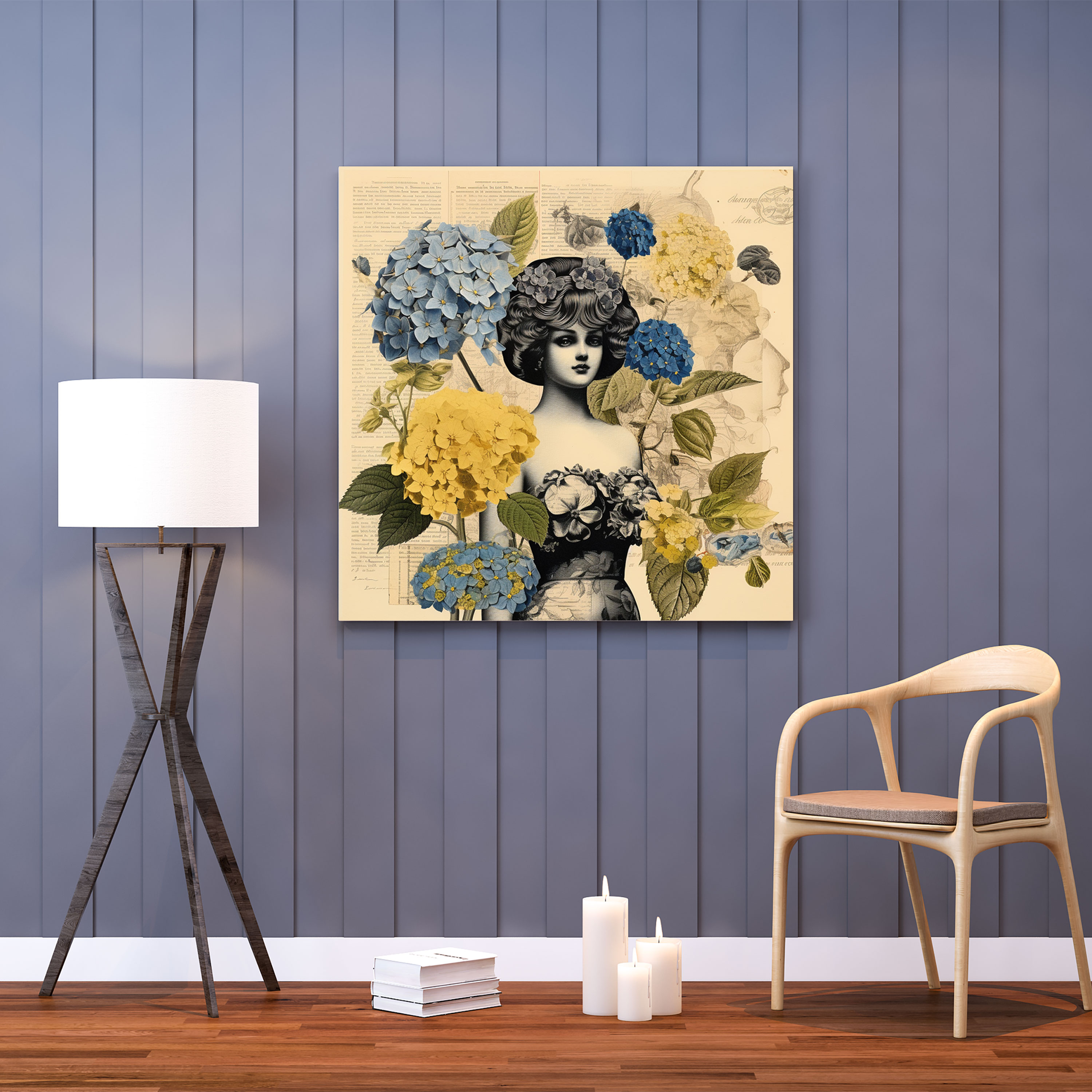 Vintage Hydrangea Canvas Print - Hydrangea, Canvas Print, Wall Decoration, Home Decoration
