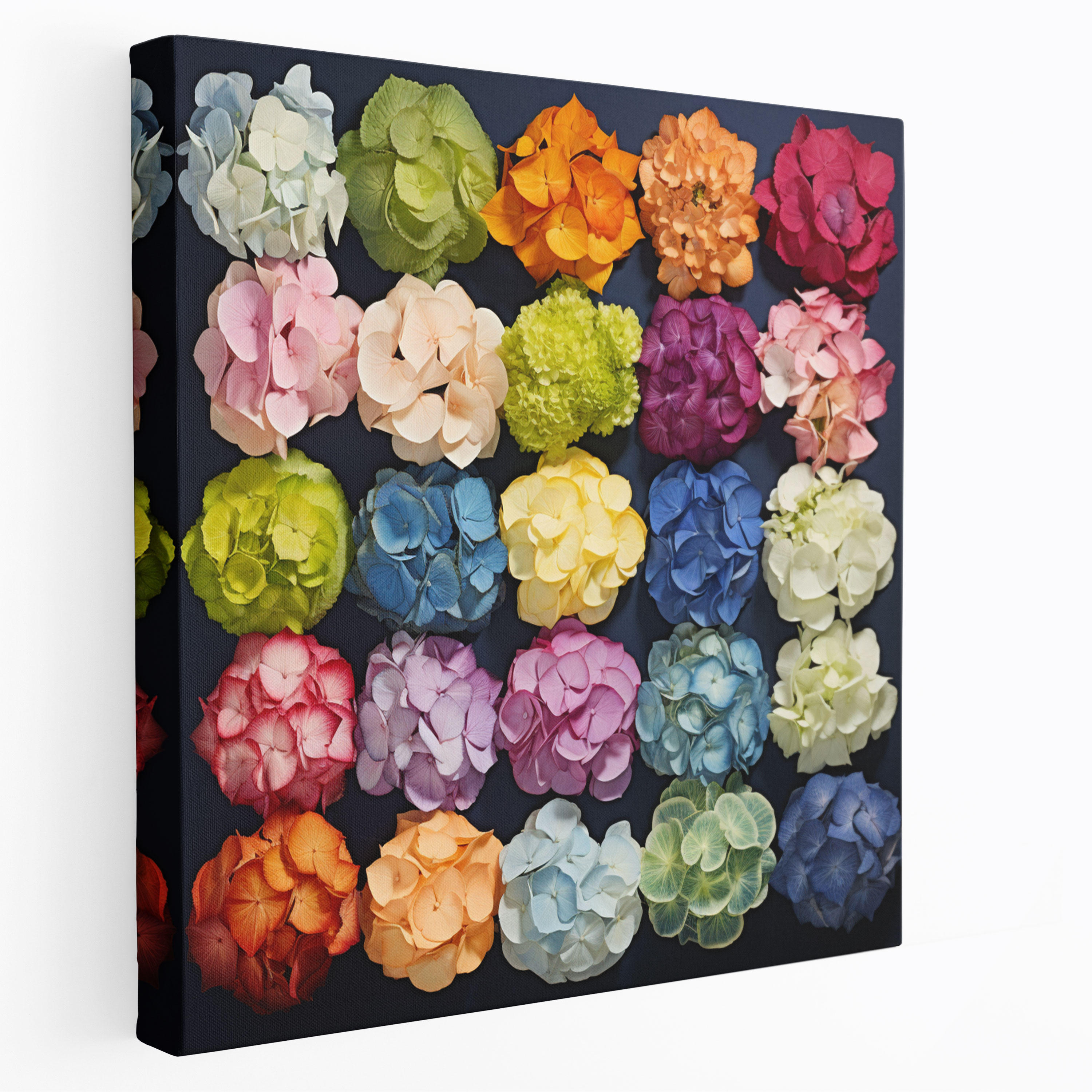 Modern Hydrangea Collage Wall Art - Hydrangea, Hydrangea, Canvas Print, Contemporary Design