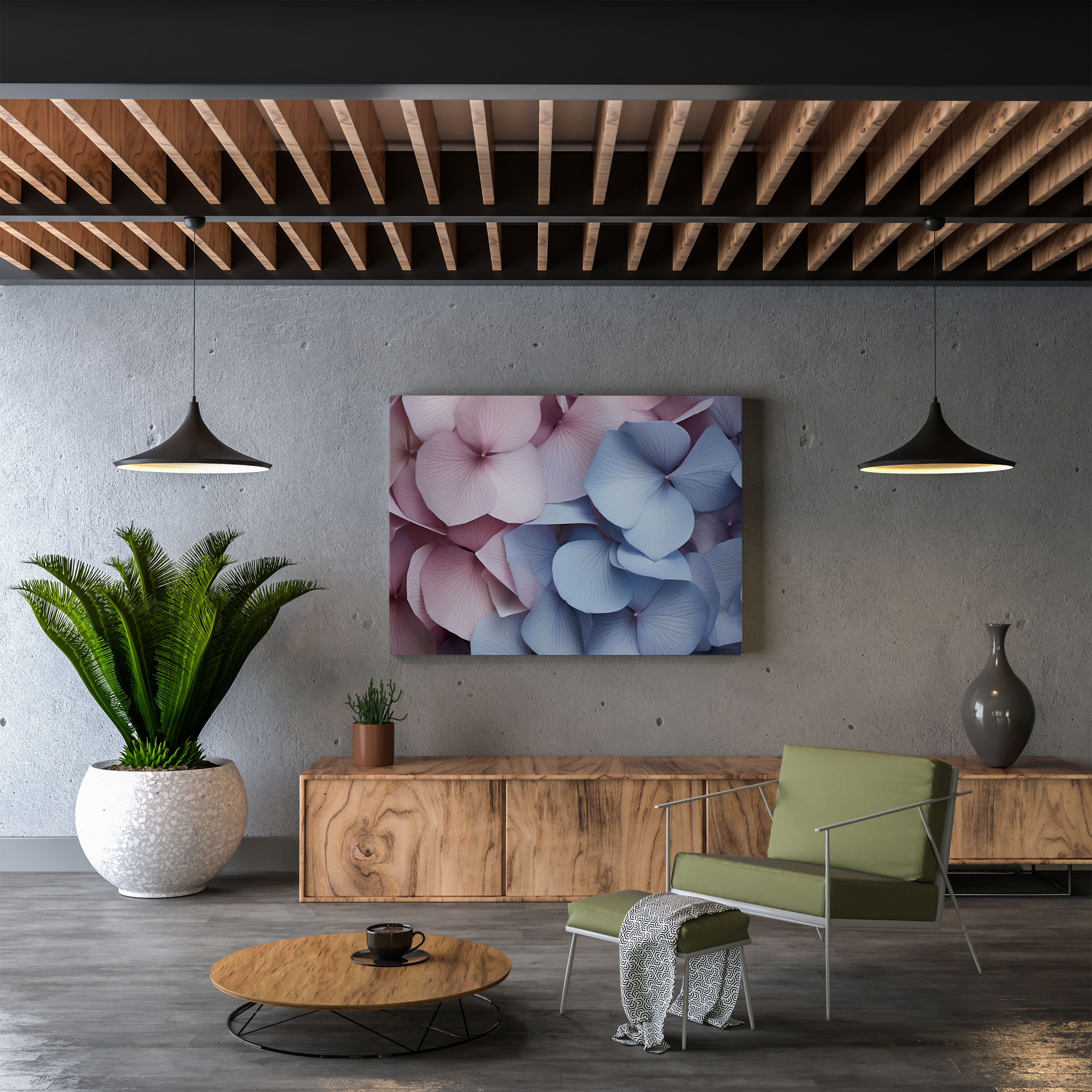 Hydrangea Petals Photography Wall Art - Hydrangea, Intricate Details, Canvas, Contemporary Photography