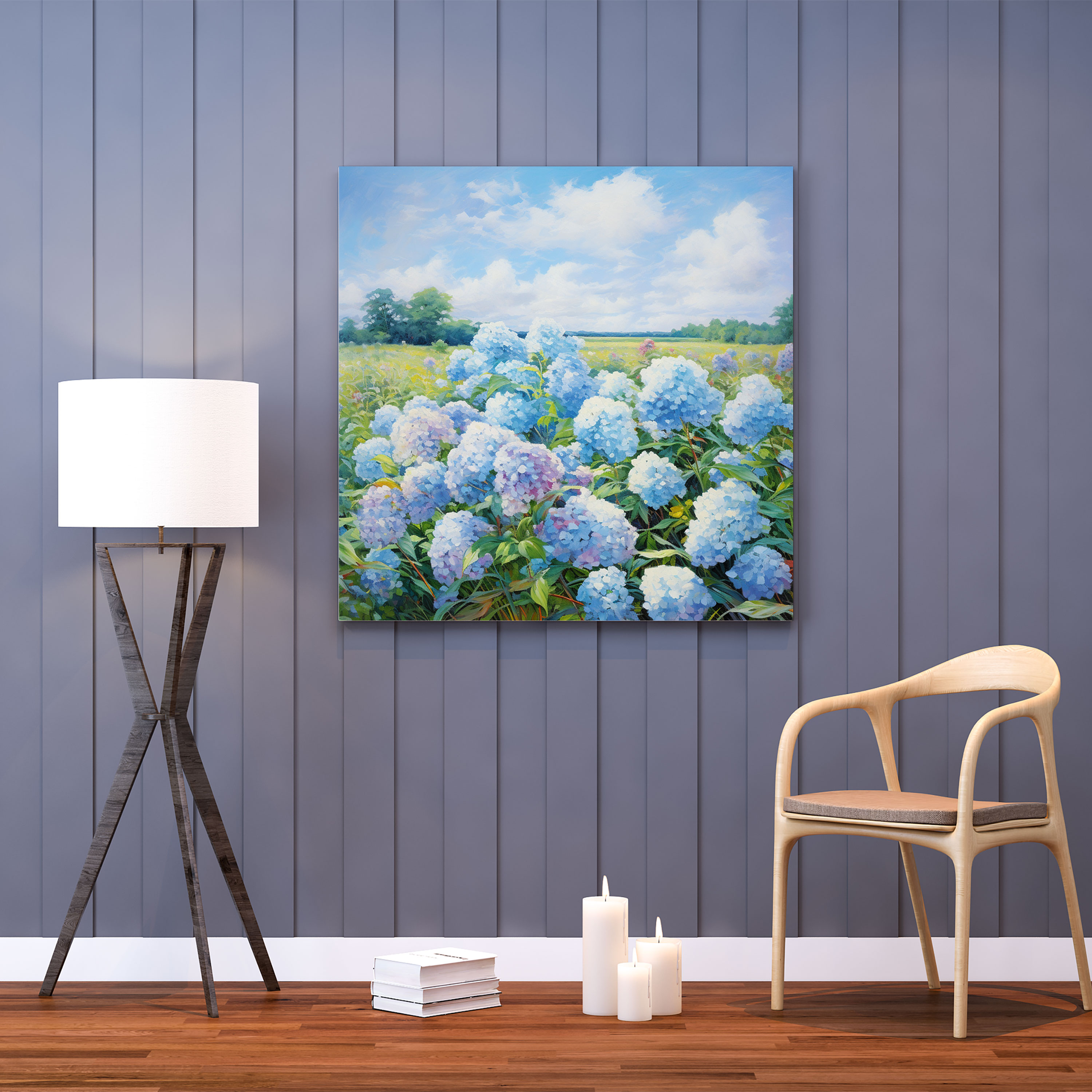 Hydrangea Impressionist Canvas Print - Hydrangea, Canvas Print, Wall Art, Impressionist Painting
