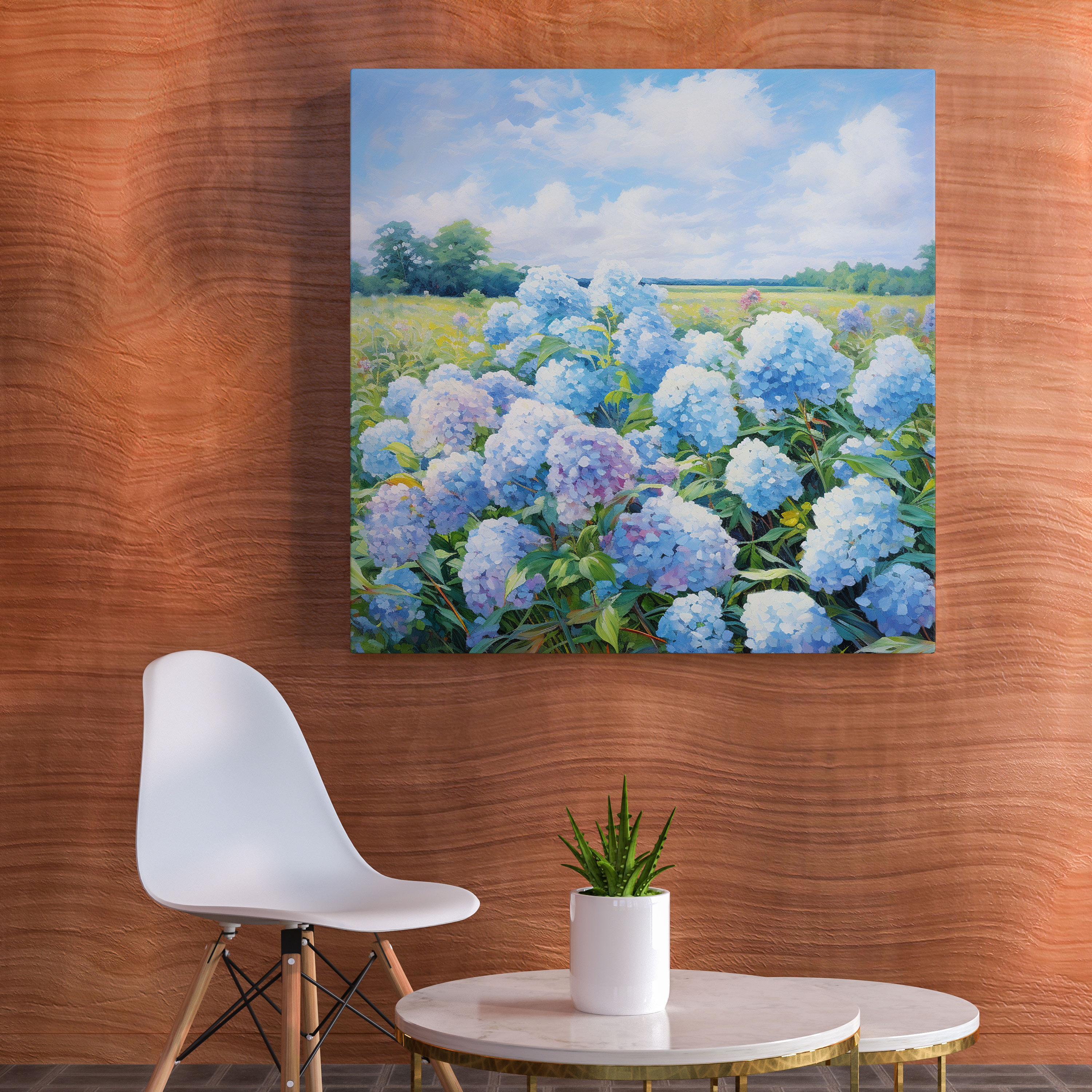 Hydrangea Impressionist Canvas Print - Hydrangea, Canvas Print, Wall Art, Impressionist Painting
