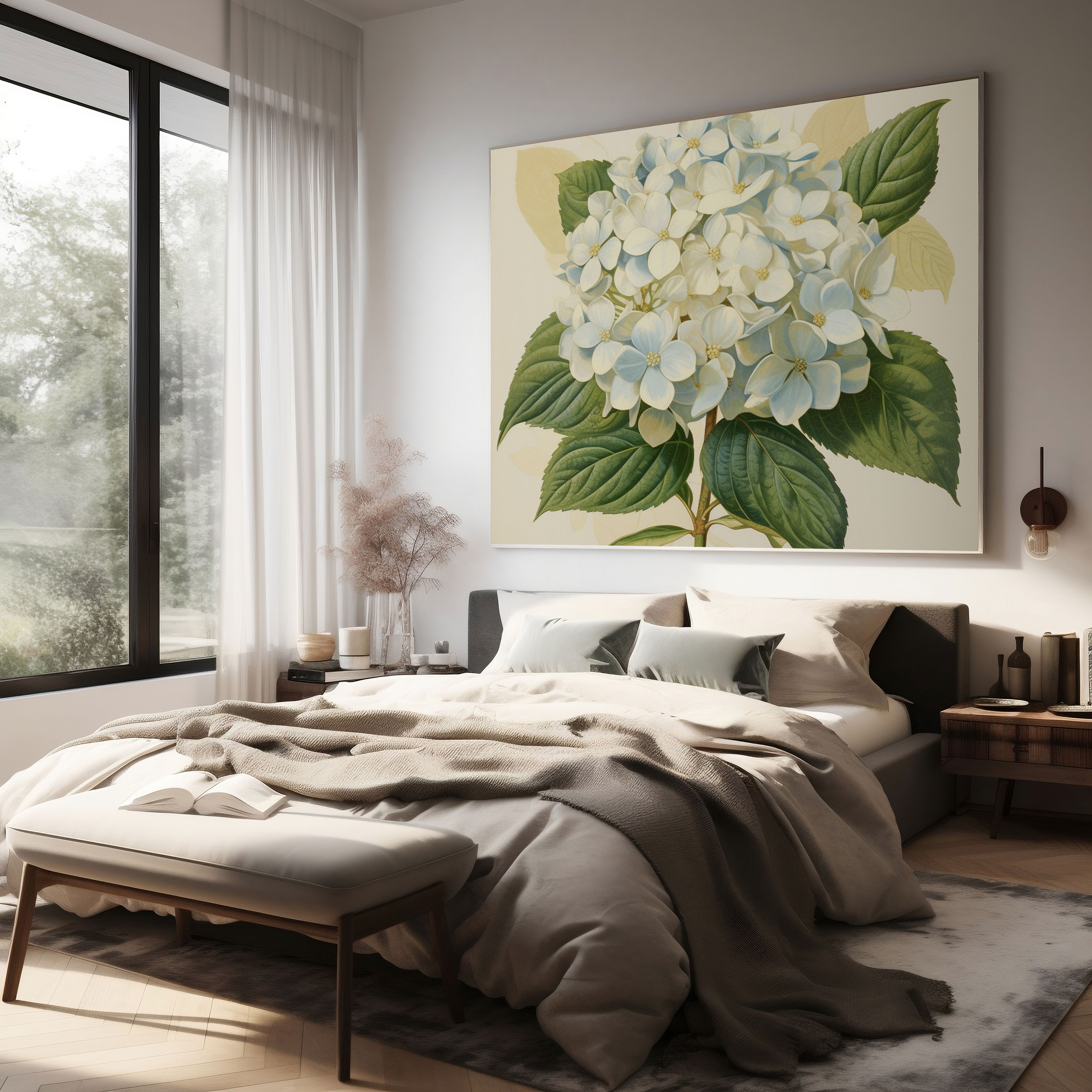 Hydrangea Vintage Poster - Hydrangea, Hydrangea, Vintage Poster, Canvas Print