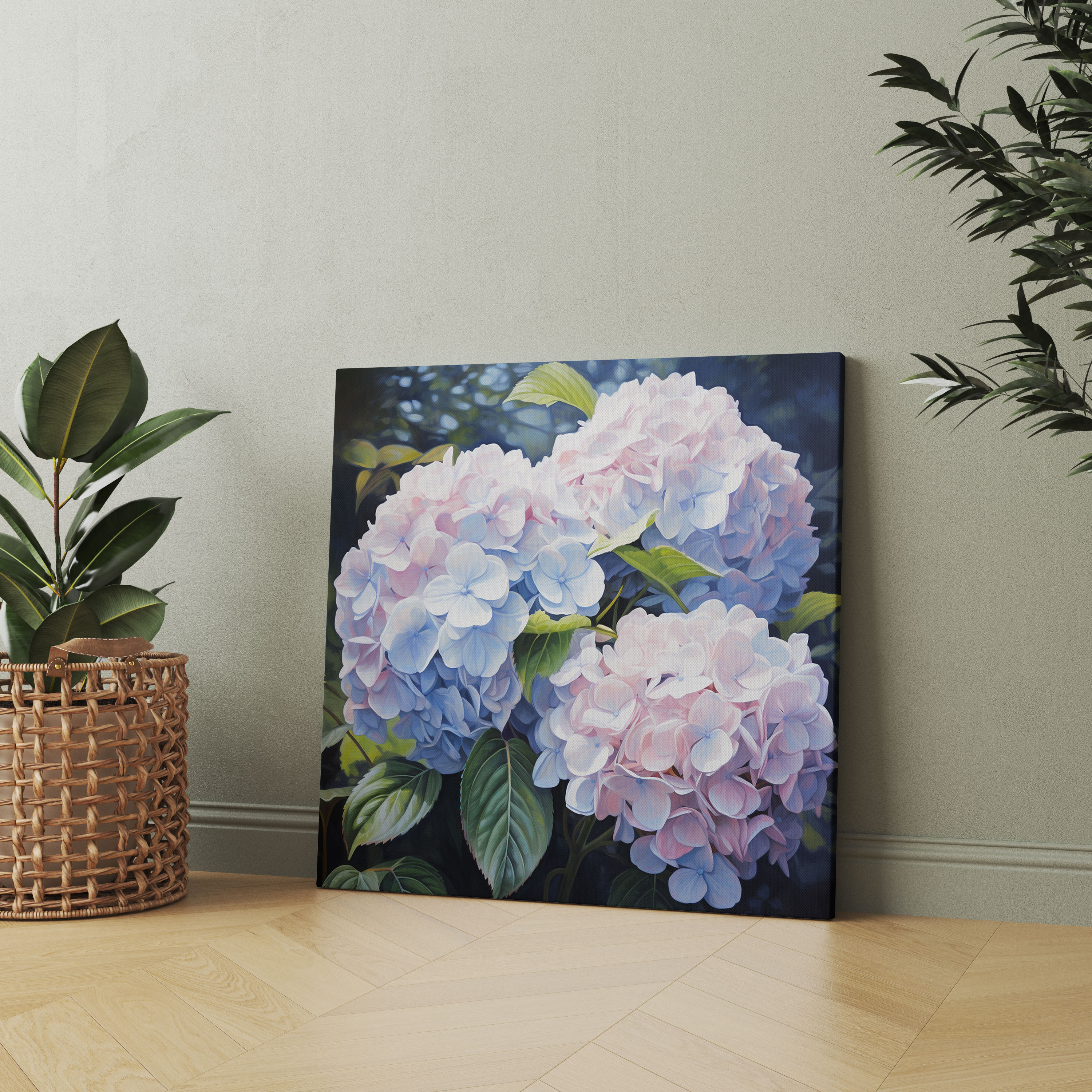Hydrangea Realistic Oil Painting Wall Art - Hydrangea, Wall Art, Wall Decoration, Canvas Wall Art
