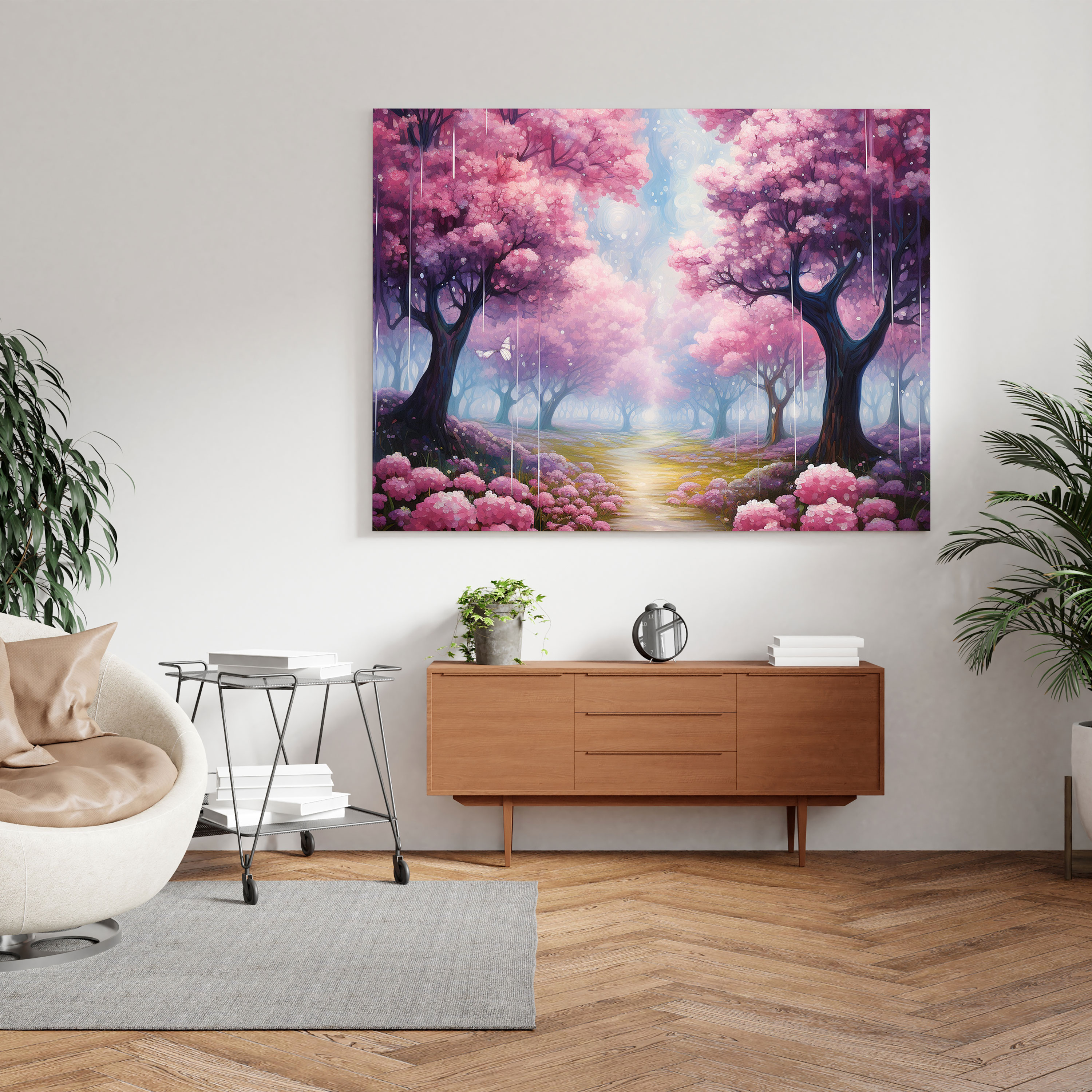 Hydrangea Whimsical Painting Wall Art - Hydrangea, Canvas Wall Art, Wall Decoration, Home Decoration