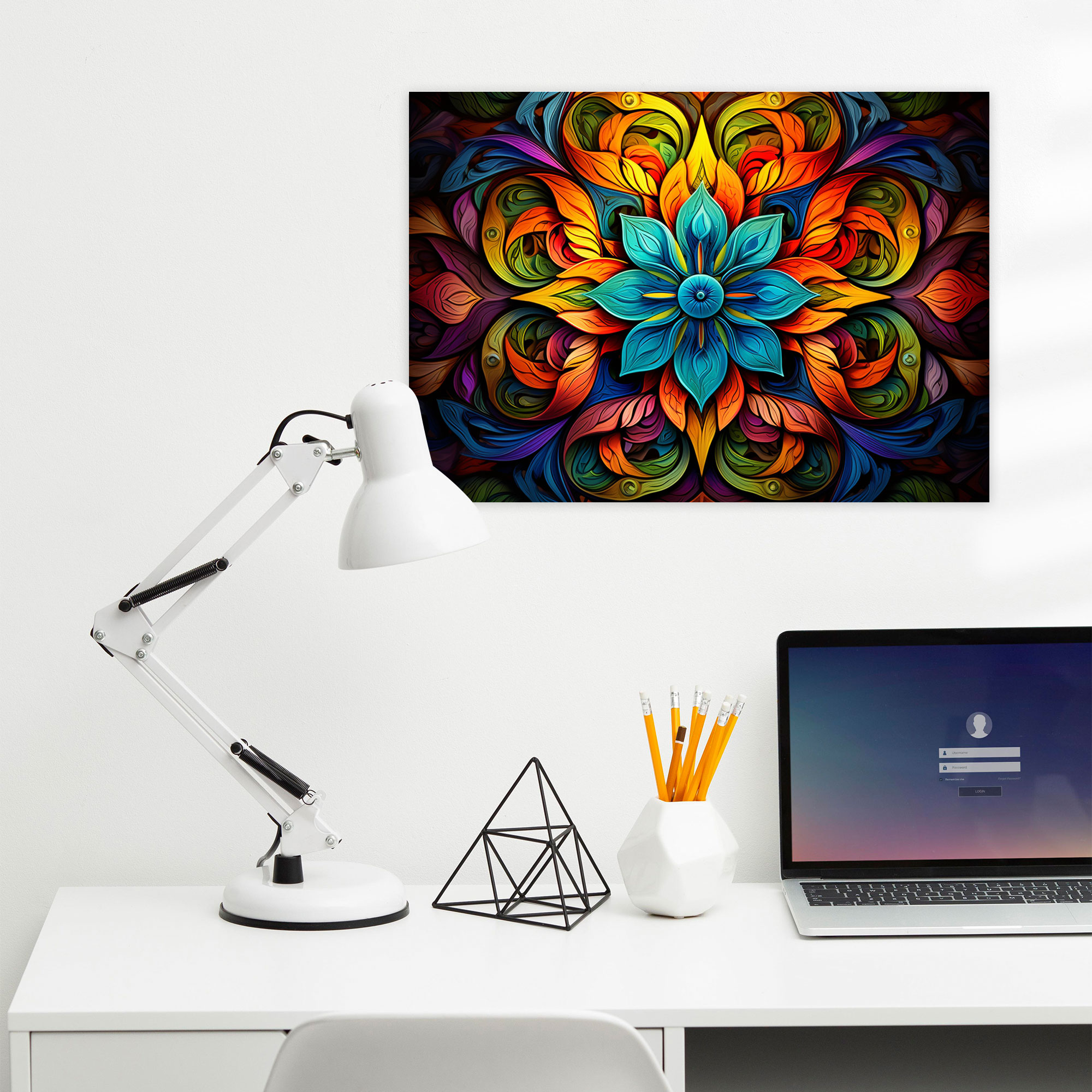 Kaleidoscope Mind Canvas Print - Hypnosis, Mind-Altering Kaleidoscope Design, Vibrant Colors, Wall Decoration
