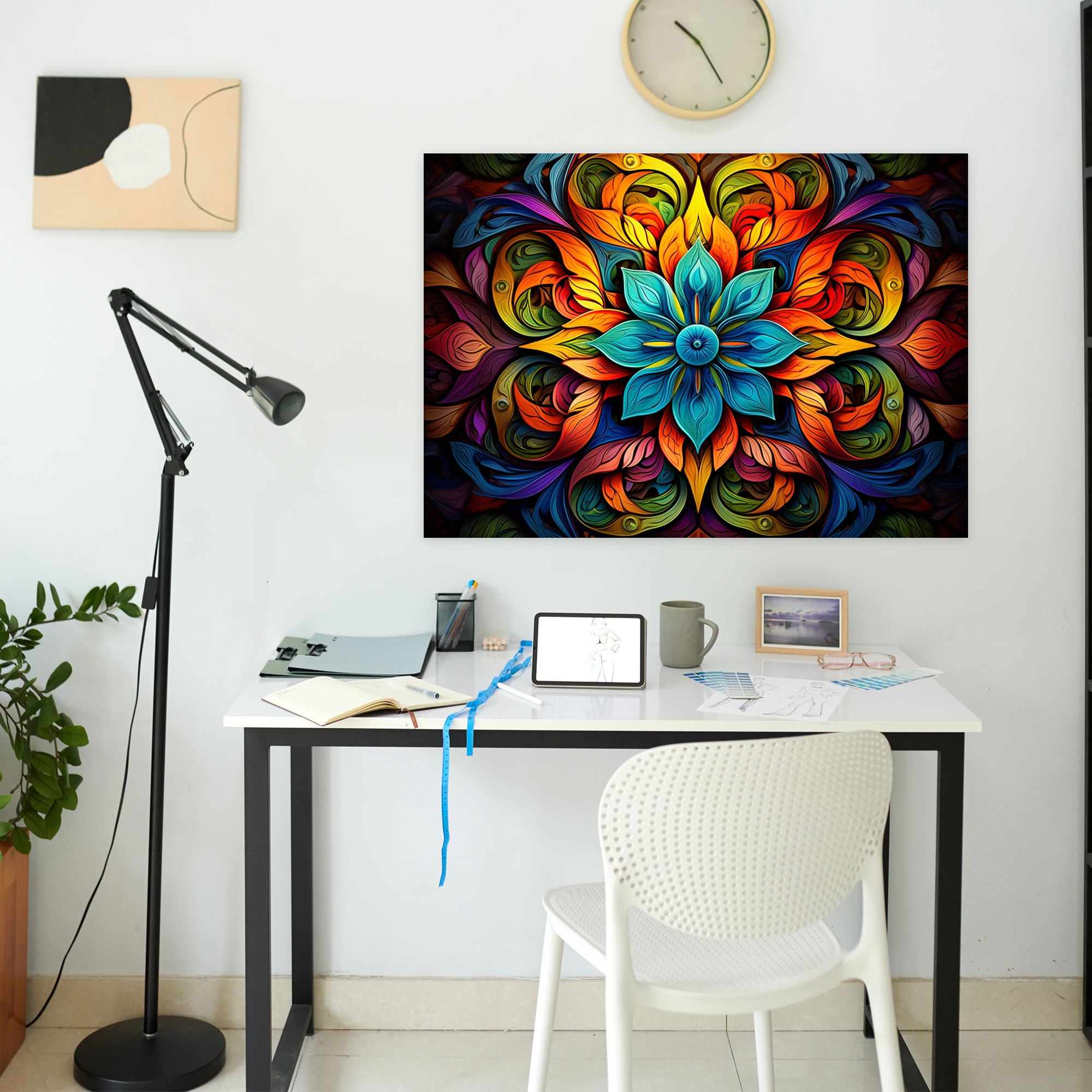 Kaleidoscope Mind Canvas Print - Hypnosis, Mind-Altering Kaleidoscope Design, Vibrant Colors, Wall Decoration