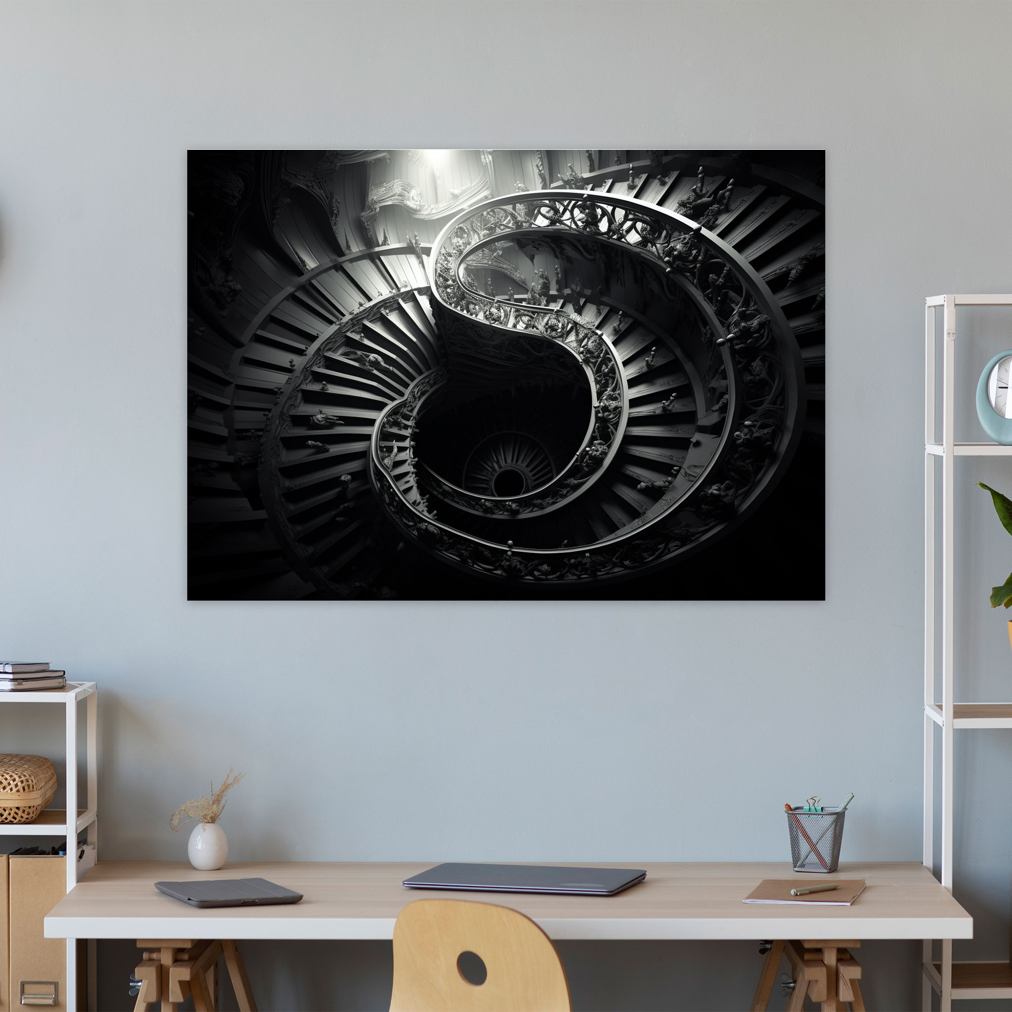 Hypnosis Wall Art - Hypnosis, Digital Artwork, Spiral Staircase, Canvas