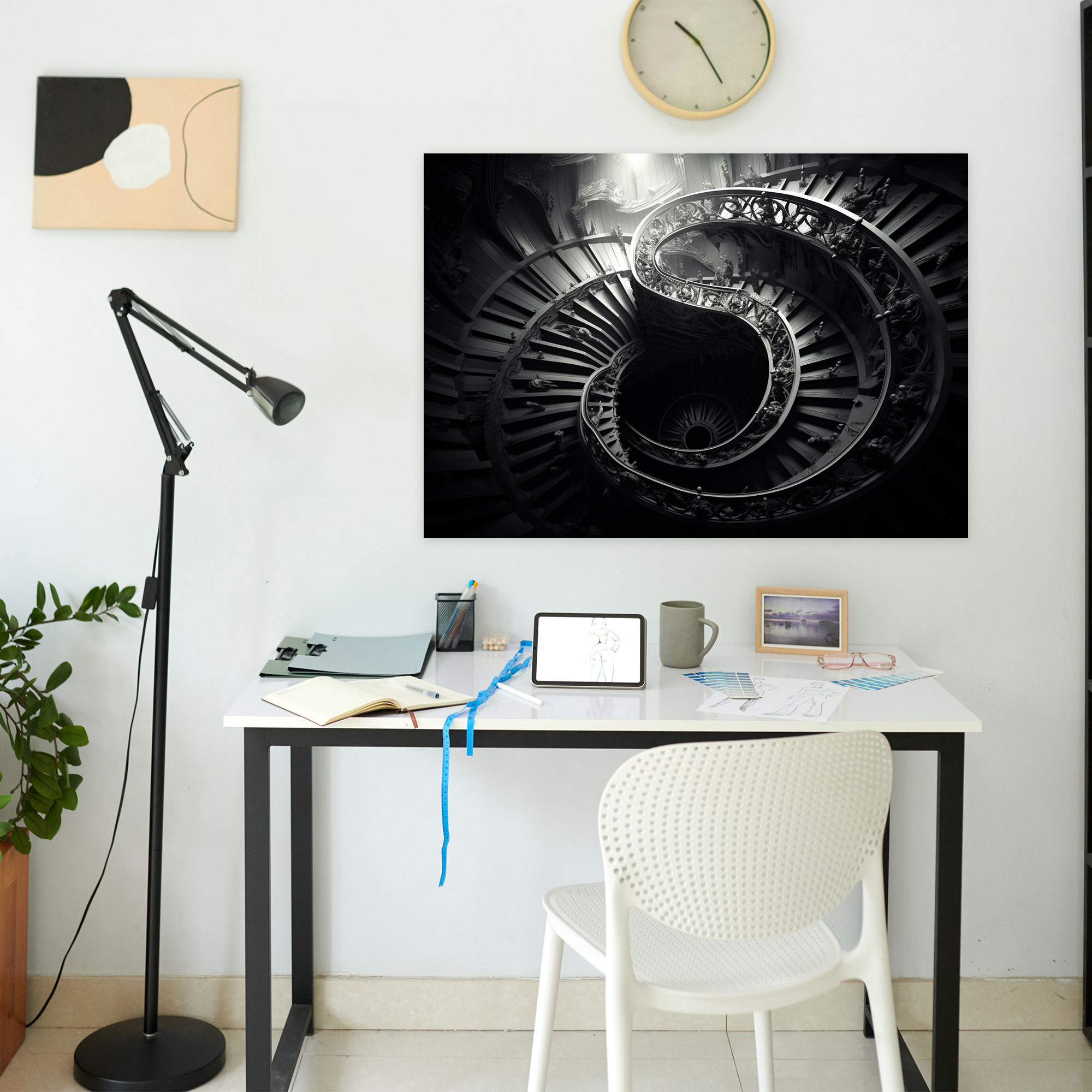 Hypnosis Wall Art - Hypnosis, Digital Artwork, Spiral Staircase, Canvas