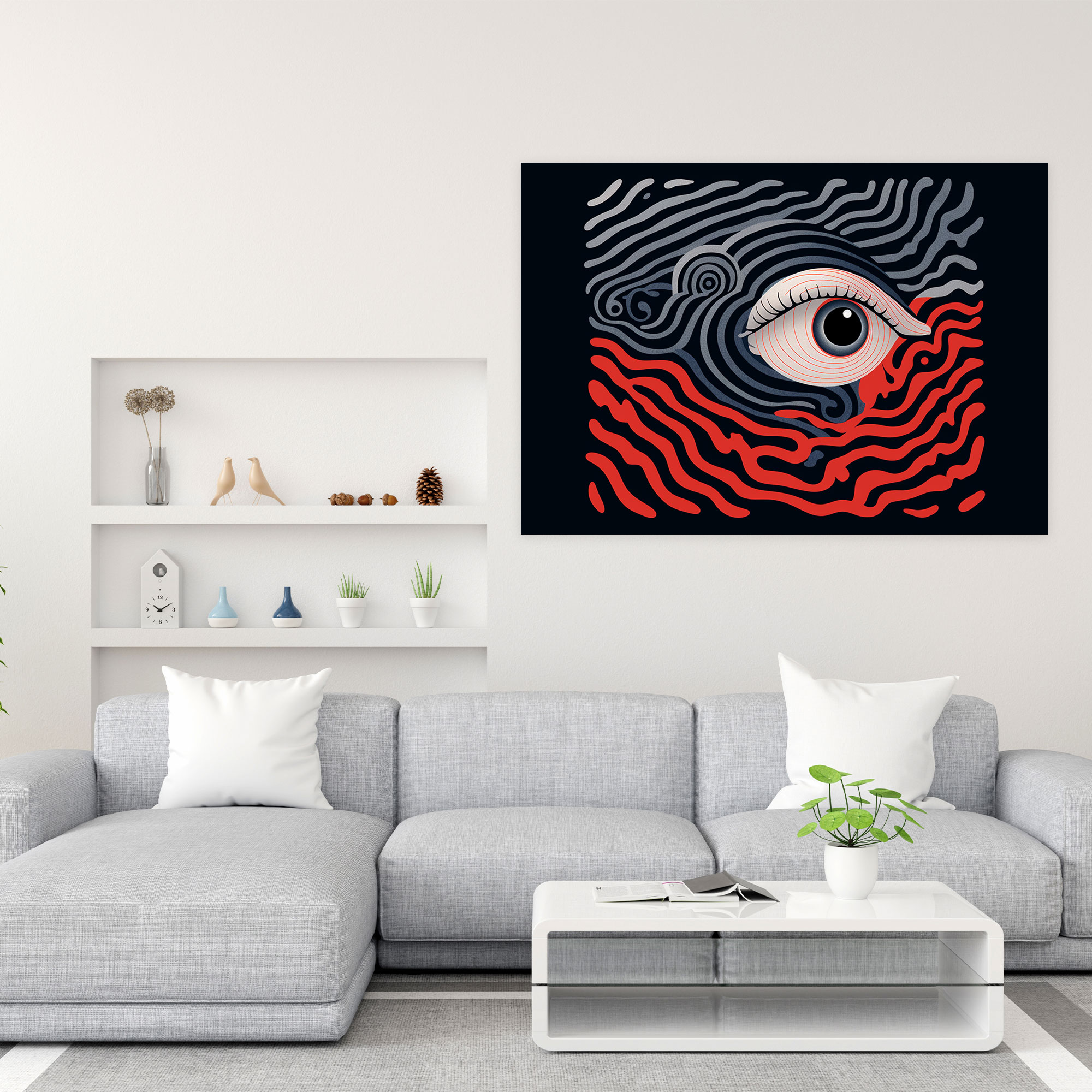 Hypnosis Wall Art - Hypnosis, Home Decoration, Minimalist Illustration, Hypnotic Gaze