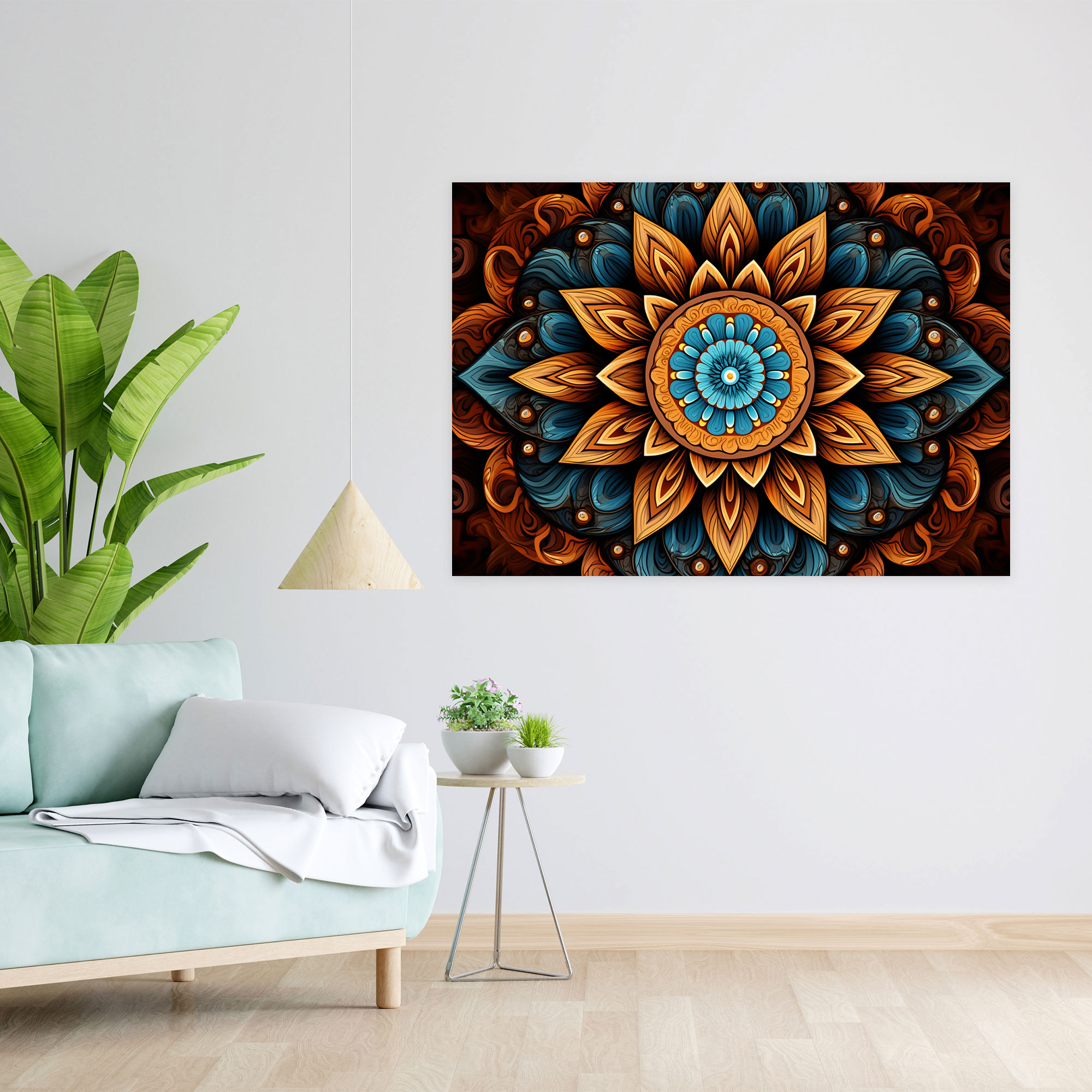 Hypnotic Serenity Canvas Print - Hypnosis, Meditative Mandala, Symmetrical Pattern, Canvas Print