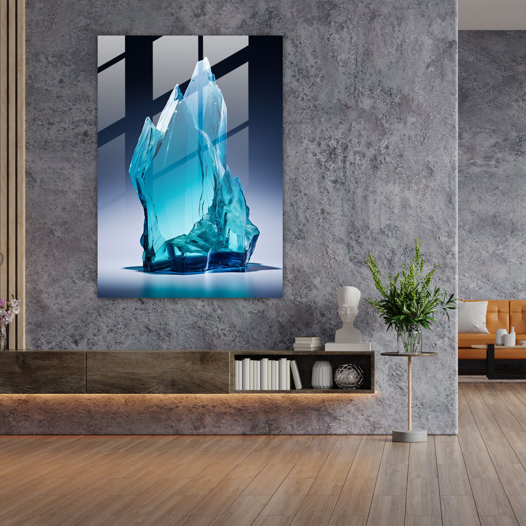 Narin Denge Cam Tablo - Buzdağı Ev Dekorasyonu Modern Sanat Güç