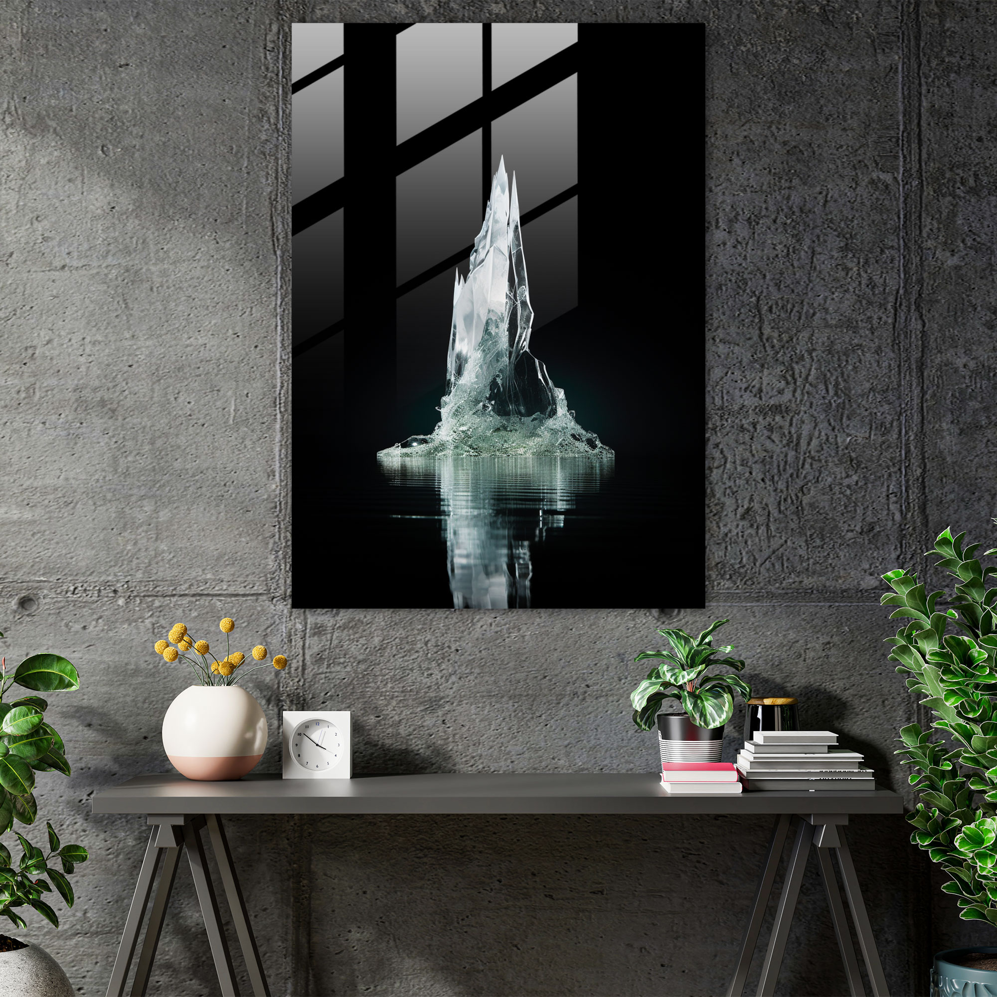 Hidden Beauty Glass Print - Iceberg, Glass Wall Art, Iceberg, Modern Art