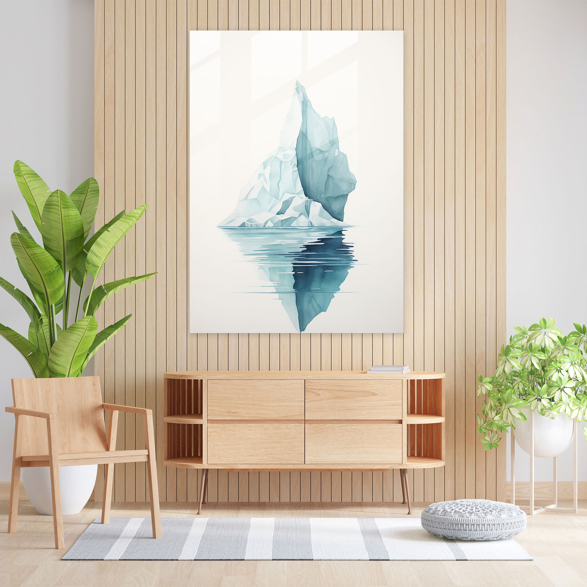 Emerging Iceberg Glass Print - Iceberg, Sophistication, Glass Print, Emerging From The Water