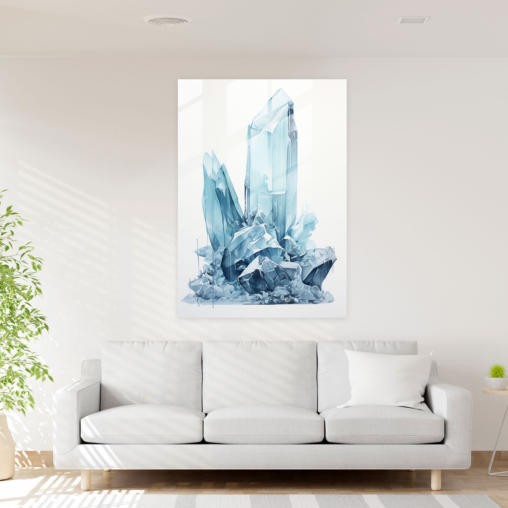 Fragmented Iceberg Glass Print - Iceberg, Modern Art, Glass Shards, Contemporary