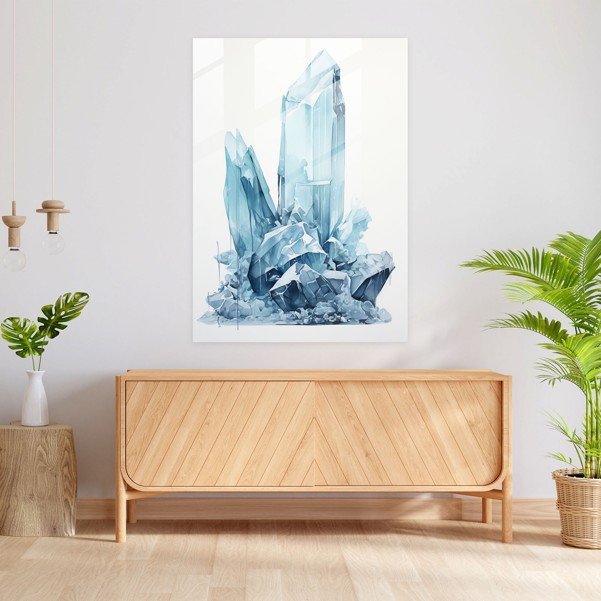 Fragmented Iceberg Glass Print - Iceberg, Modern Art, Glass Shards, Contemporary