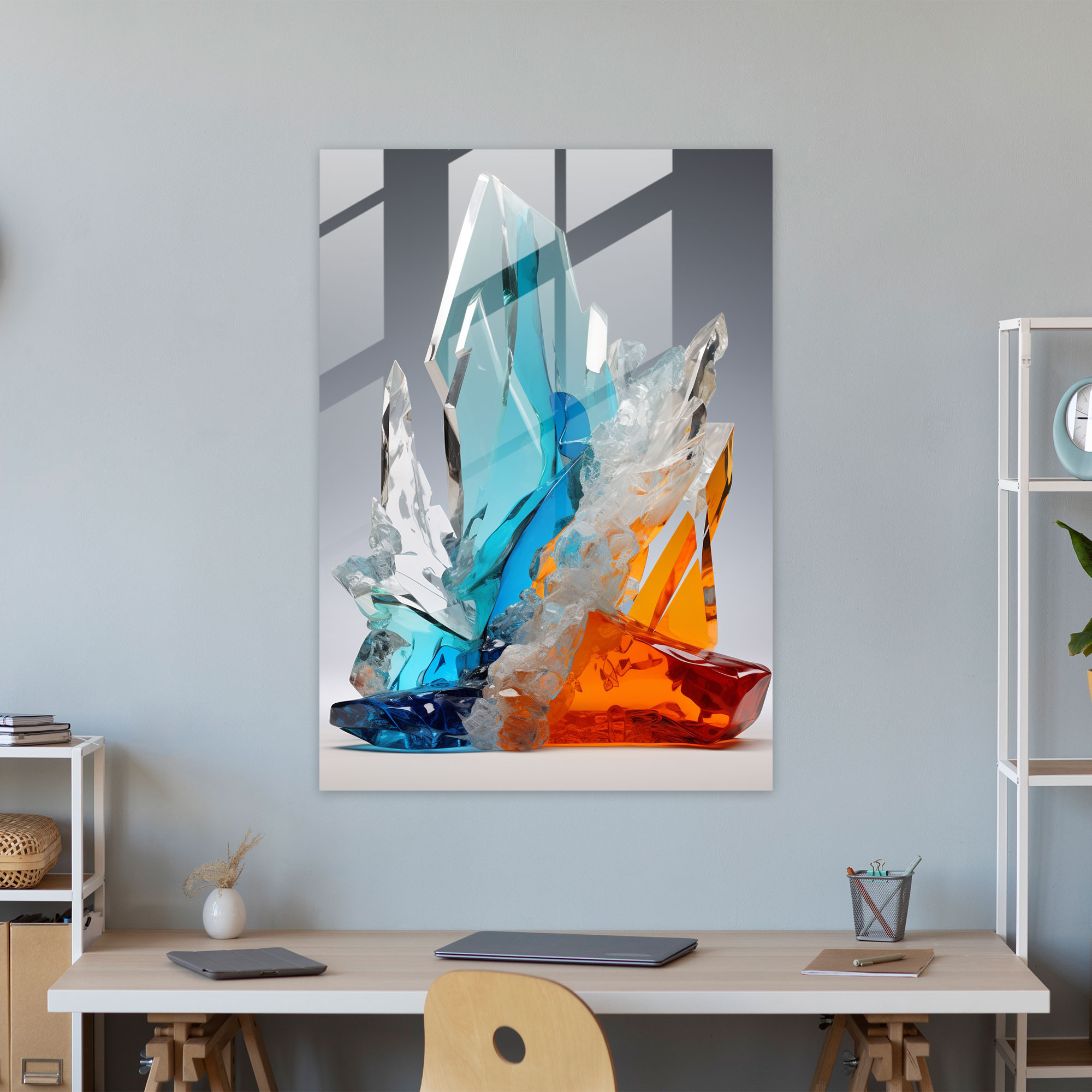 Abstract Iceberg Glass Print - Iceberg, Glass Art, Home Decoration, Patterns