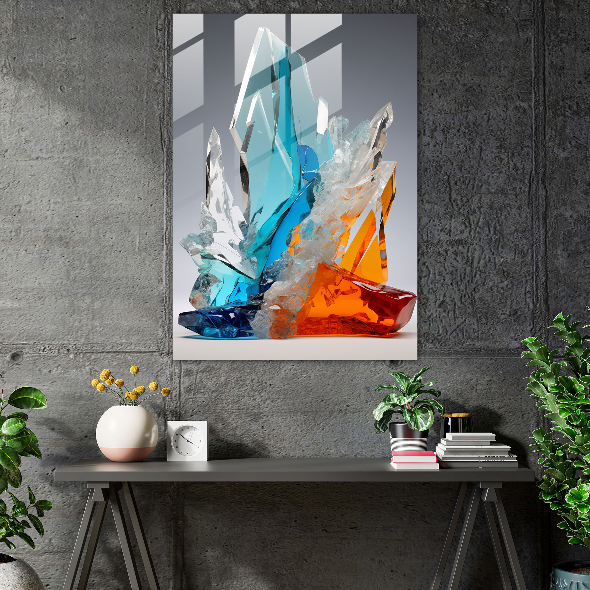 Abstract Iceberg Glass Print - Iceberg, Glass Art, Home Decoration, Patterns
