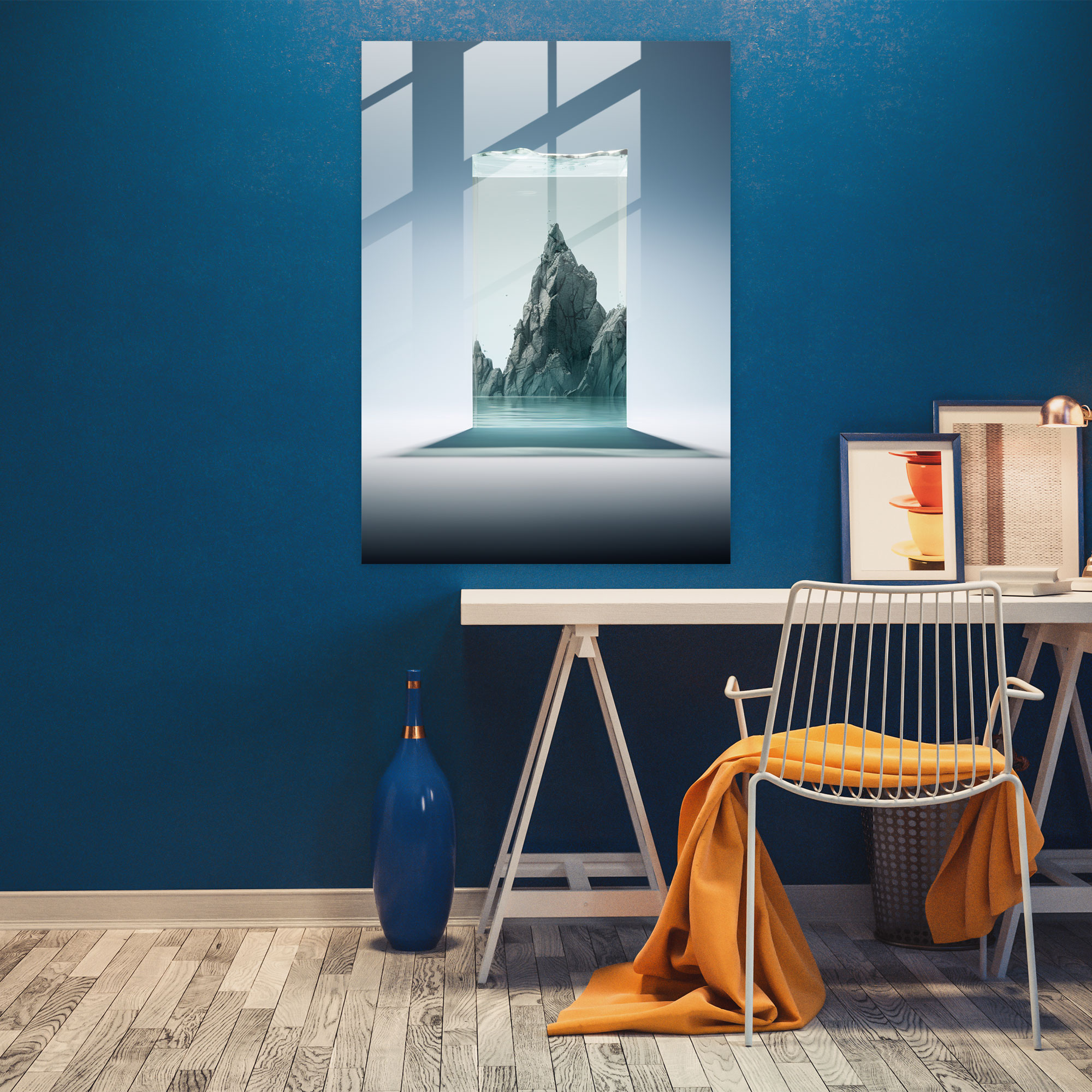 Tranquil Iceberg Glass Print - Iceberg, Iceberg, Home Decoration, Ocean