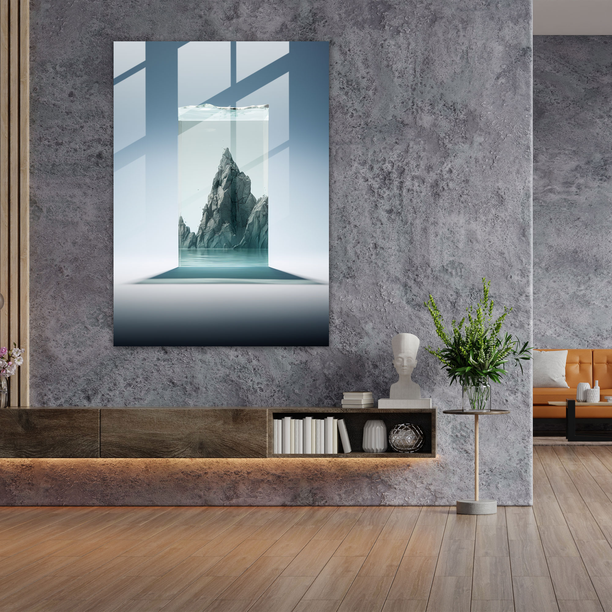 Tranquil Iceberg Glass Print - Iceberg, Iceberg, Home Decoration, Ocean