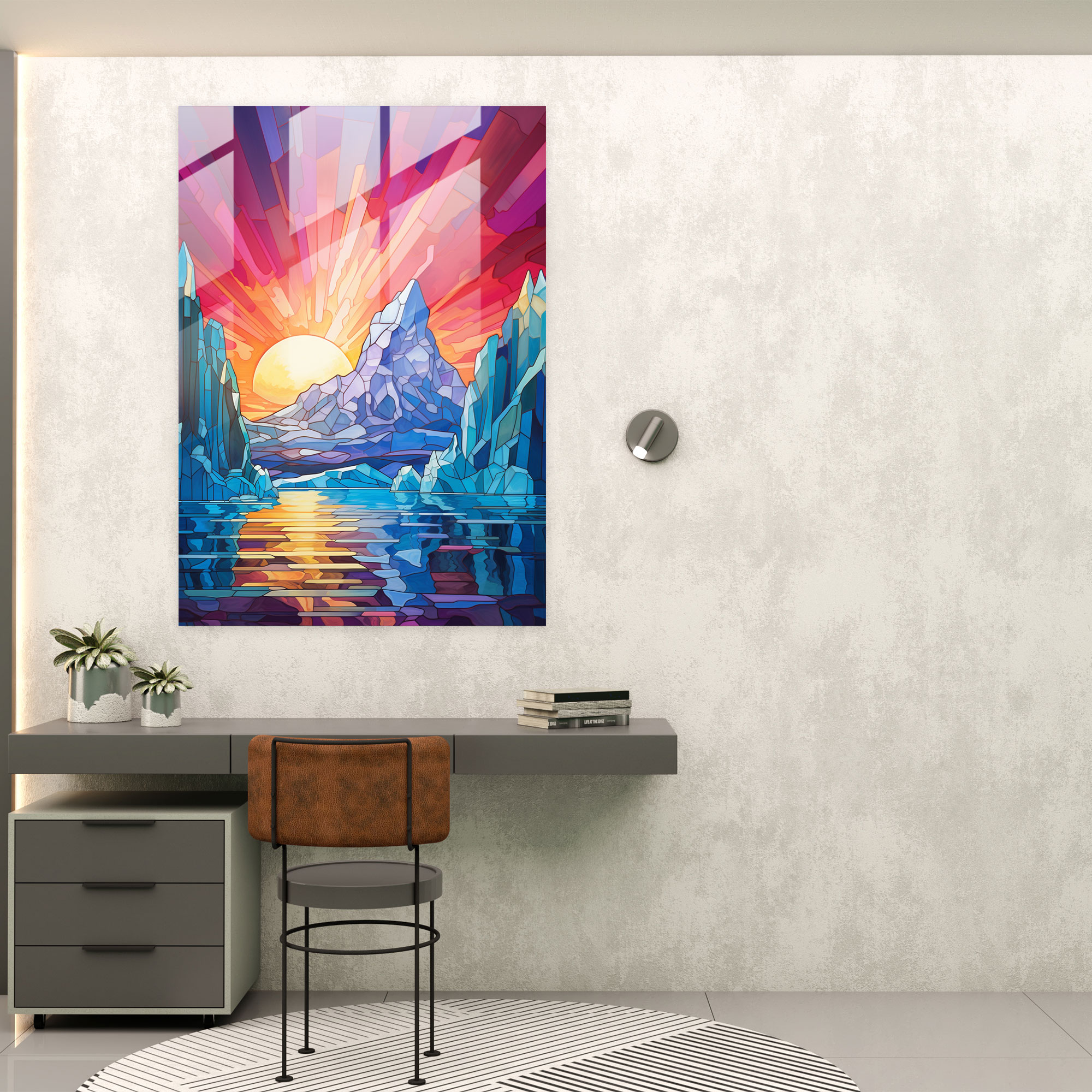 Stained Glass Iceberg Print - Iceberg, Iceberg, Stained Glass, Intricate Design
