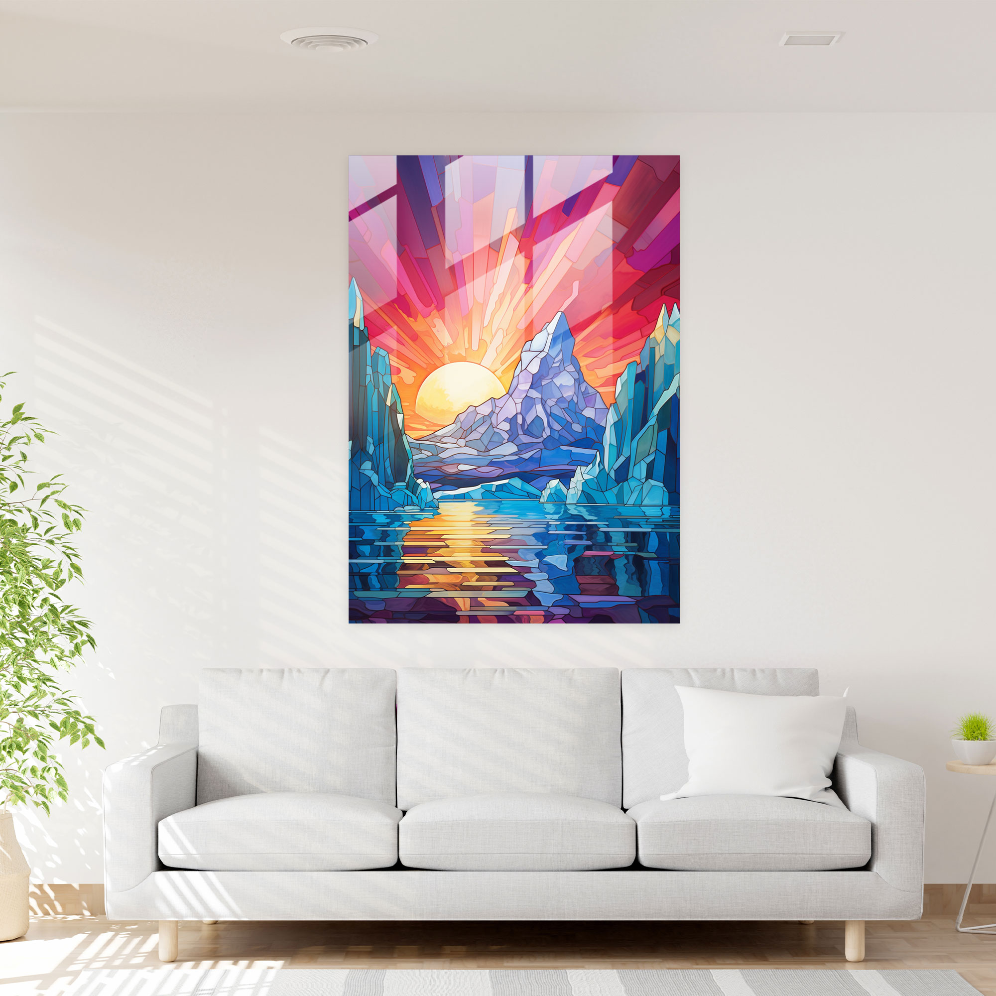 Stained Glass Iceberg Print - Iceberg, Iceberg, Stained Glass, Intricate Design