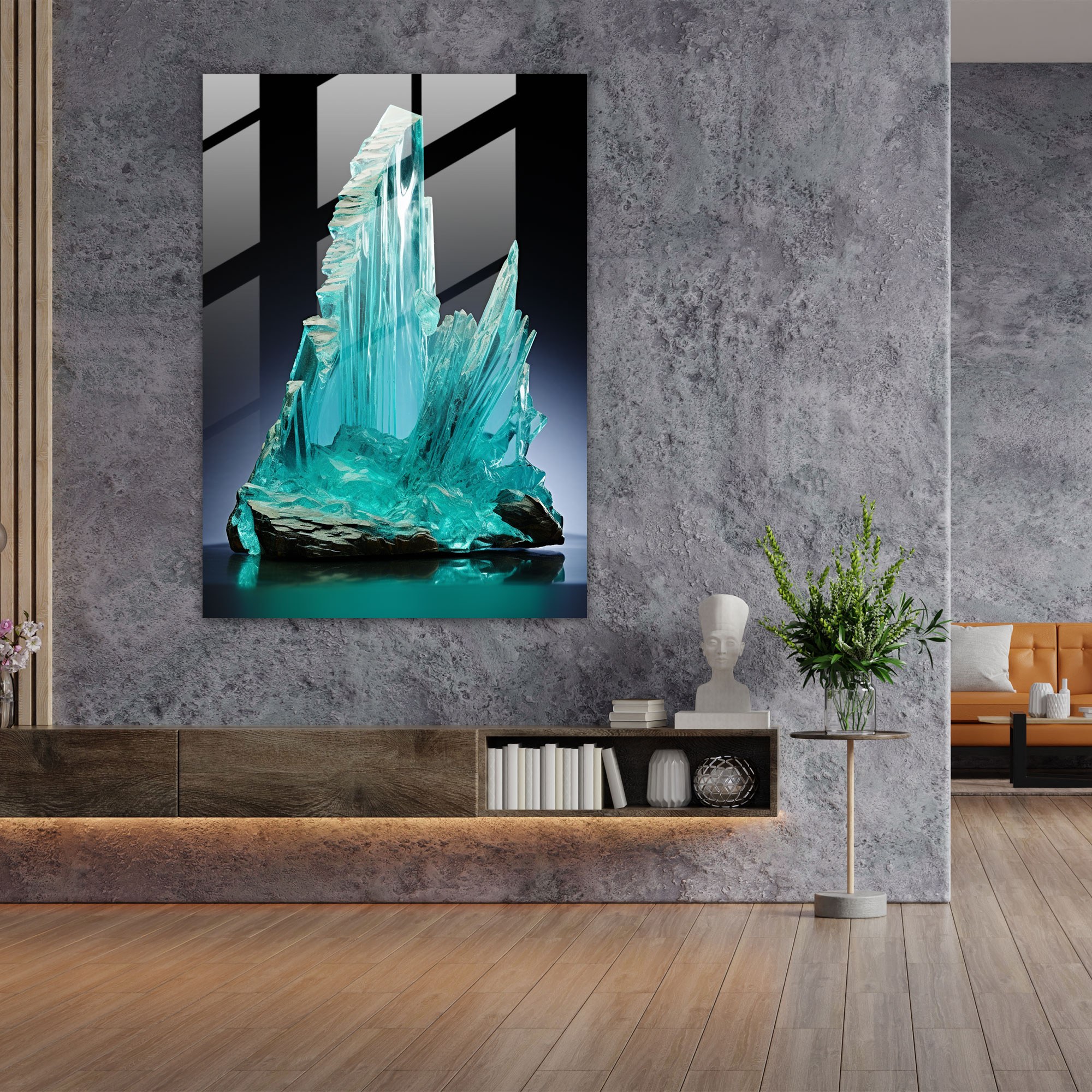 Contemporary Iceberg Glass Print - Iceberg, Home Decoration, Modern Art, Bold Shapes