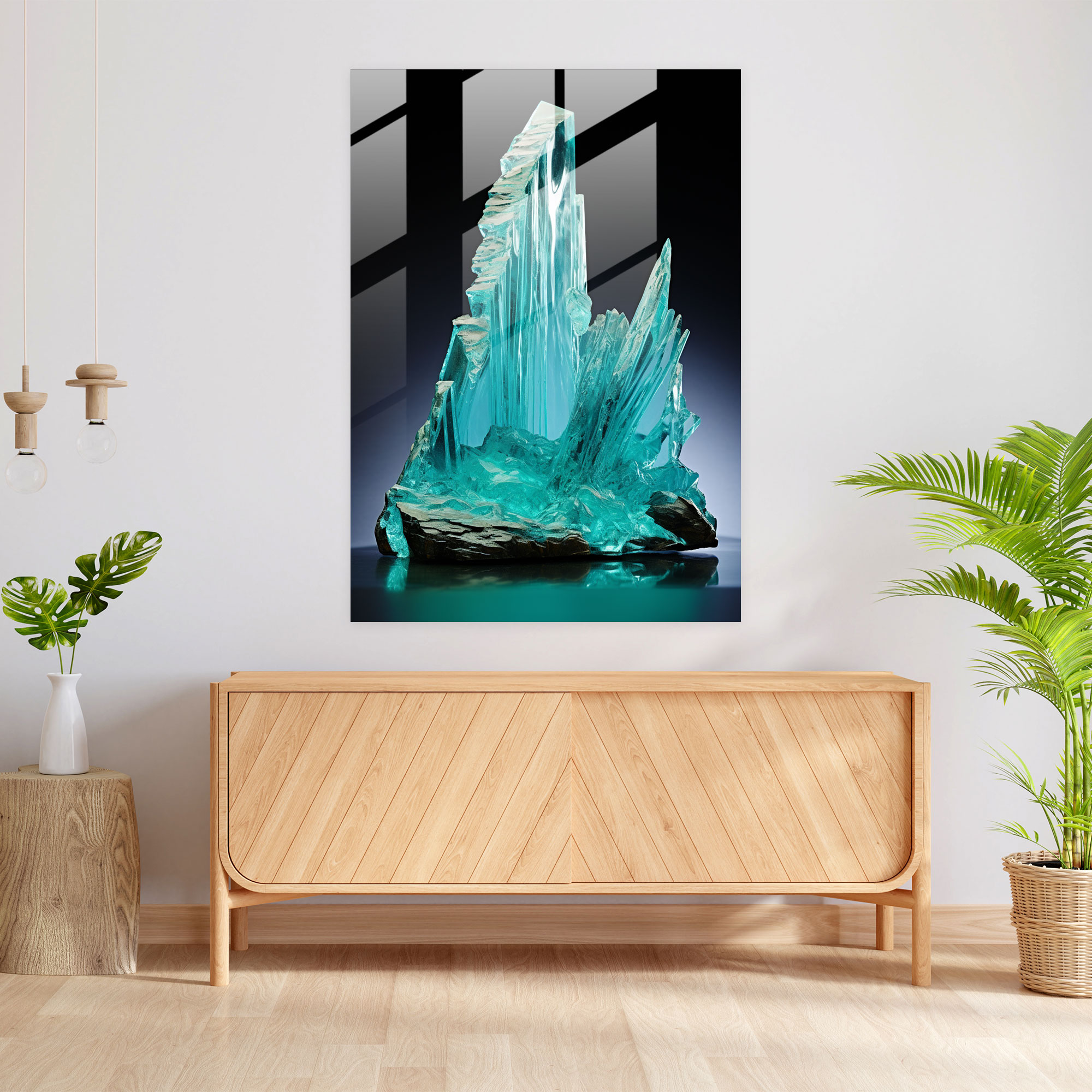 Contemporary Iceberg Glass Print - Iceberg, Home Decoration, Modern Art, Bold Shapes