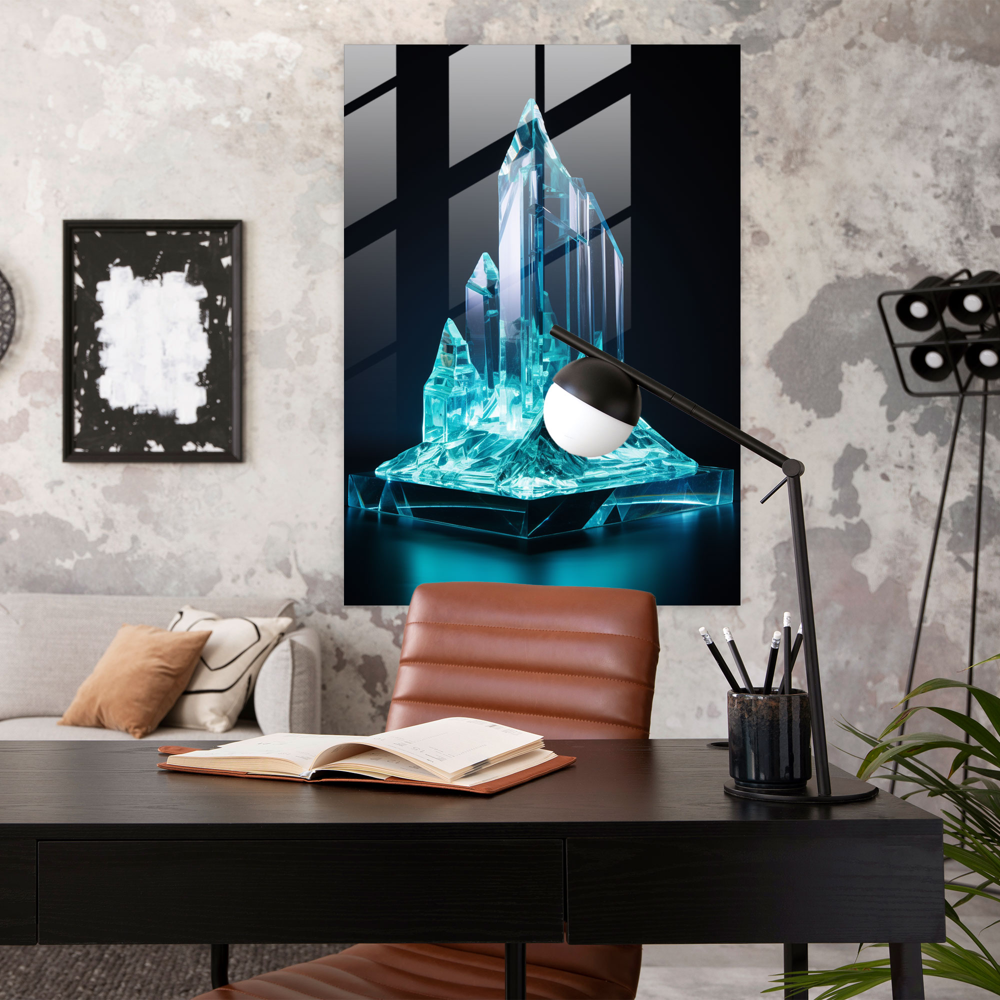 Futuristic Iceberg Glass Print - Iceberg, Glass Print, Glass Wall Art, Modern Art