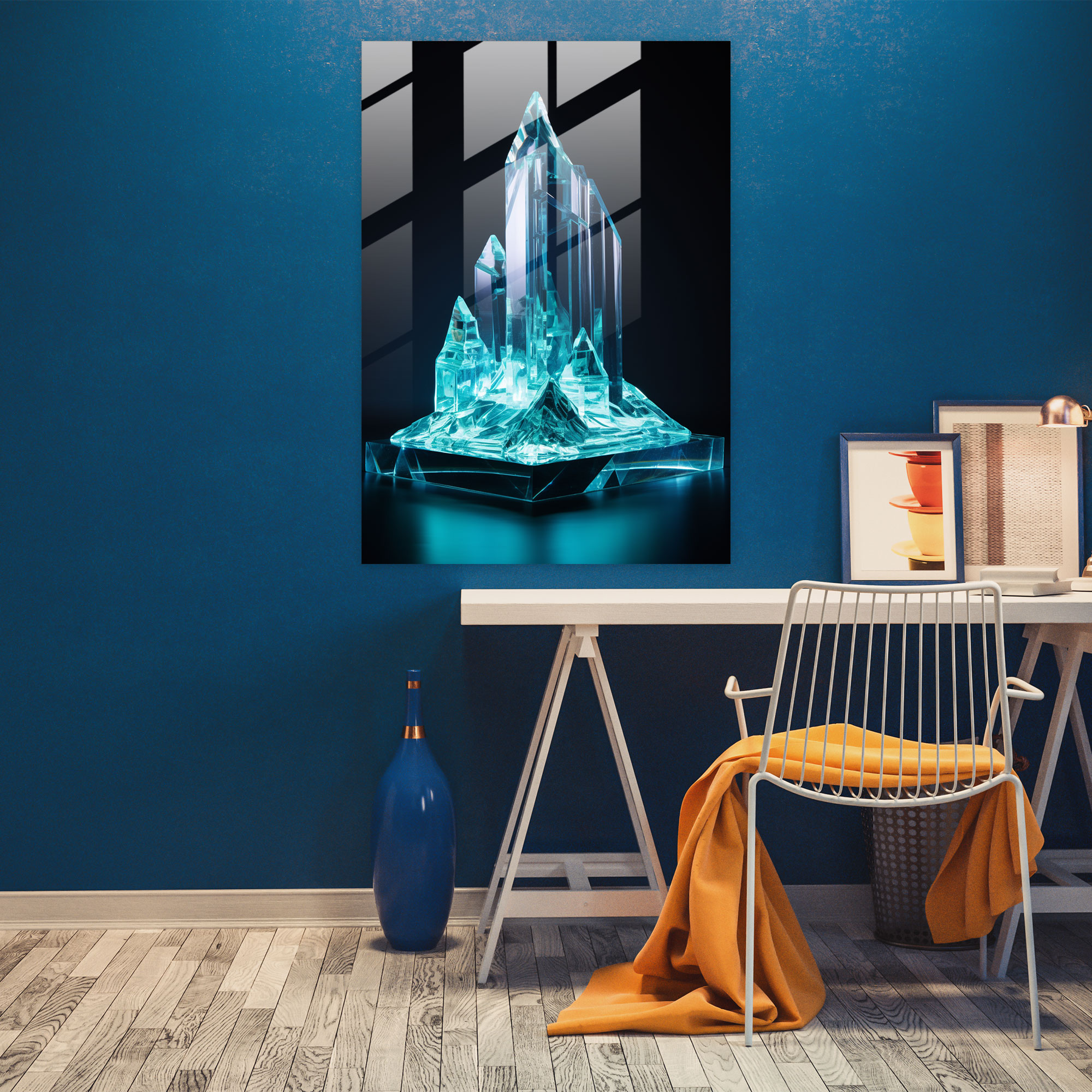 Futuristic Iceberg Glass Print - Iceberg, Glass Print, Glass Wall Art, Modern Art