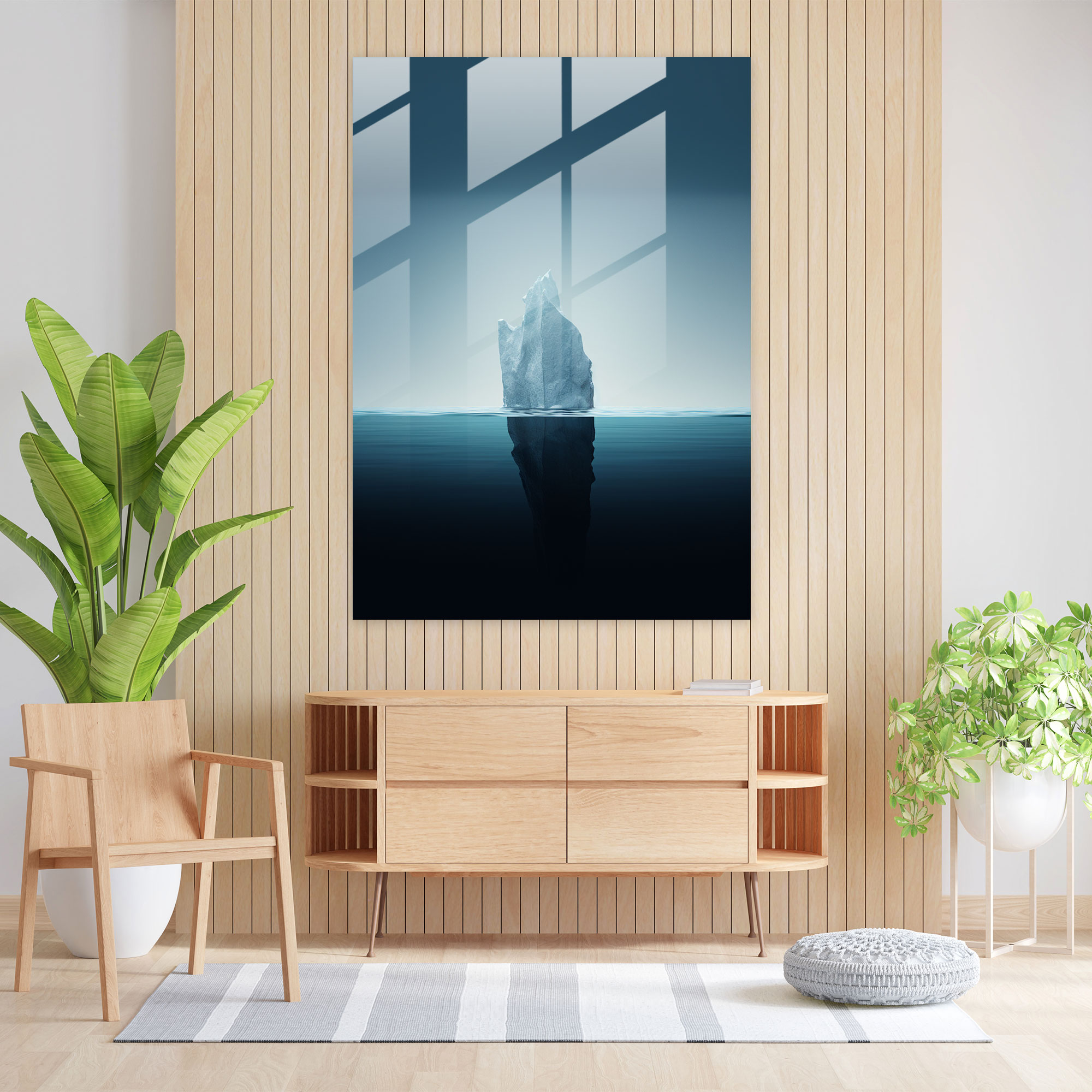 Iceberg Glass Print - Iceberg, Wall Decoration, Glass Art, Hidden Depths Of Emotions