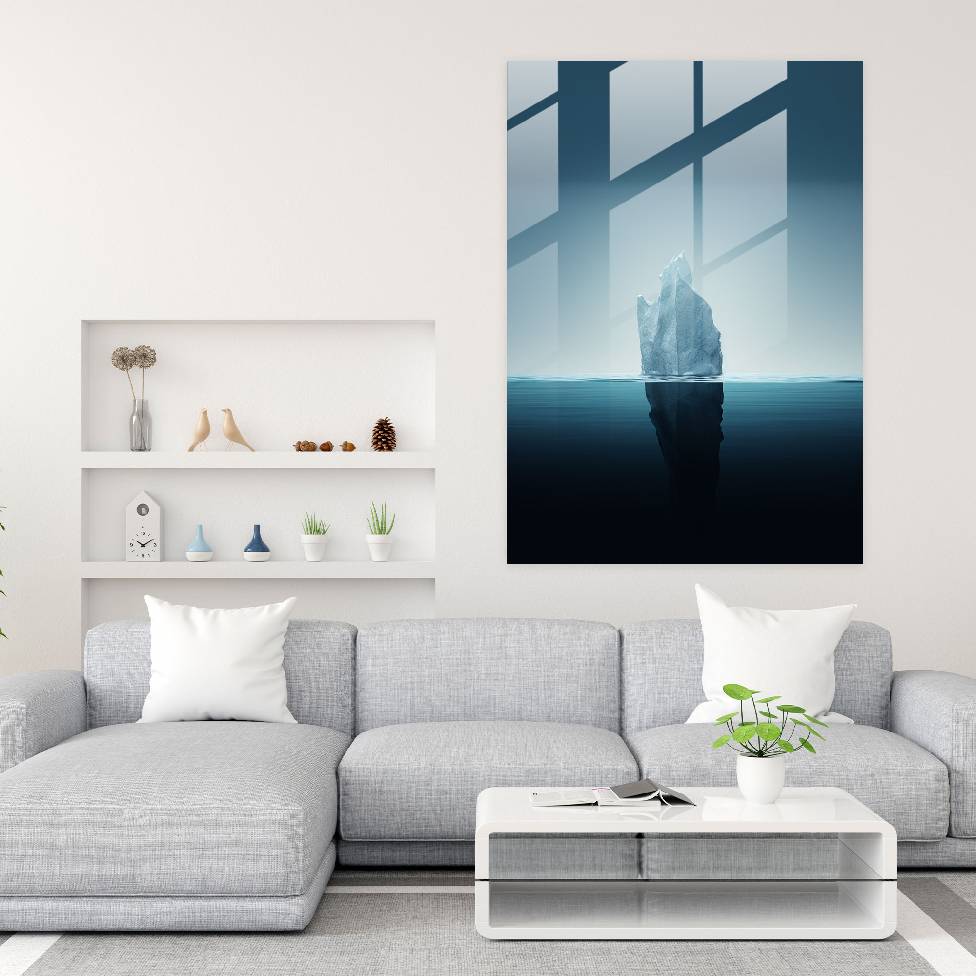 Iceberg Glass Print - Iceberg, Wall Decoration, Glass Art, Hidden Depths Of Emotions