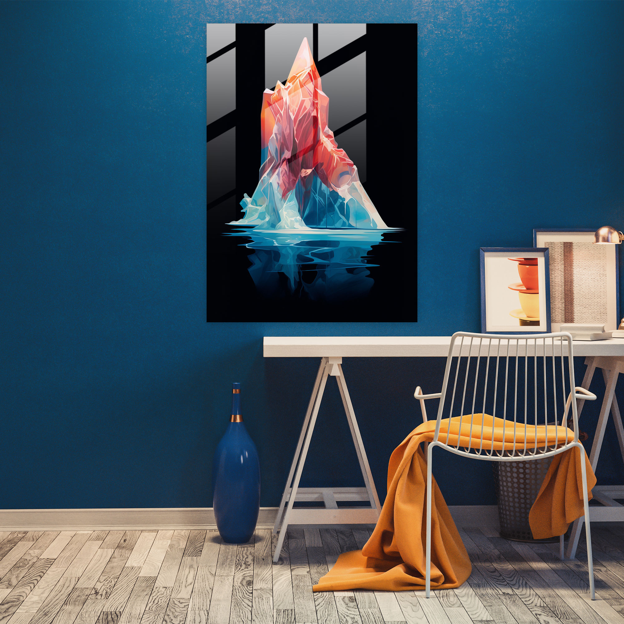 Climate Change Glass Print - Iceberg, Melting Iceberg, Thought-Provoking, Home Decoration