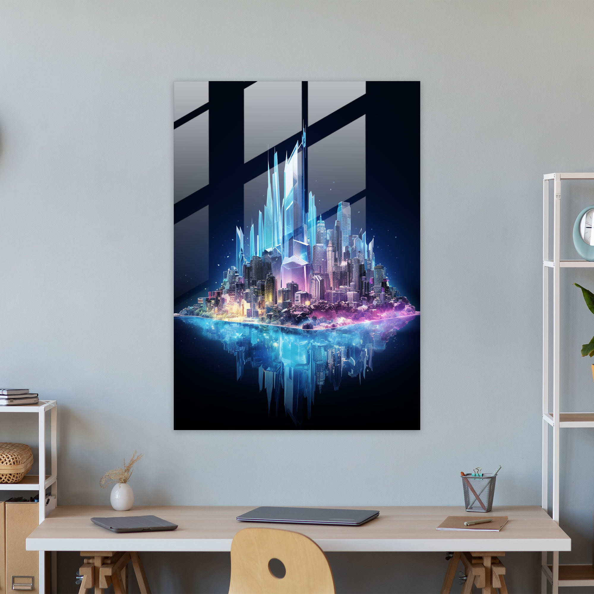 Crystal City Iceberg Glass Print - Iceberg, Home Decoration, Nature And Technology, Iceberg