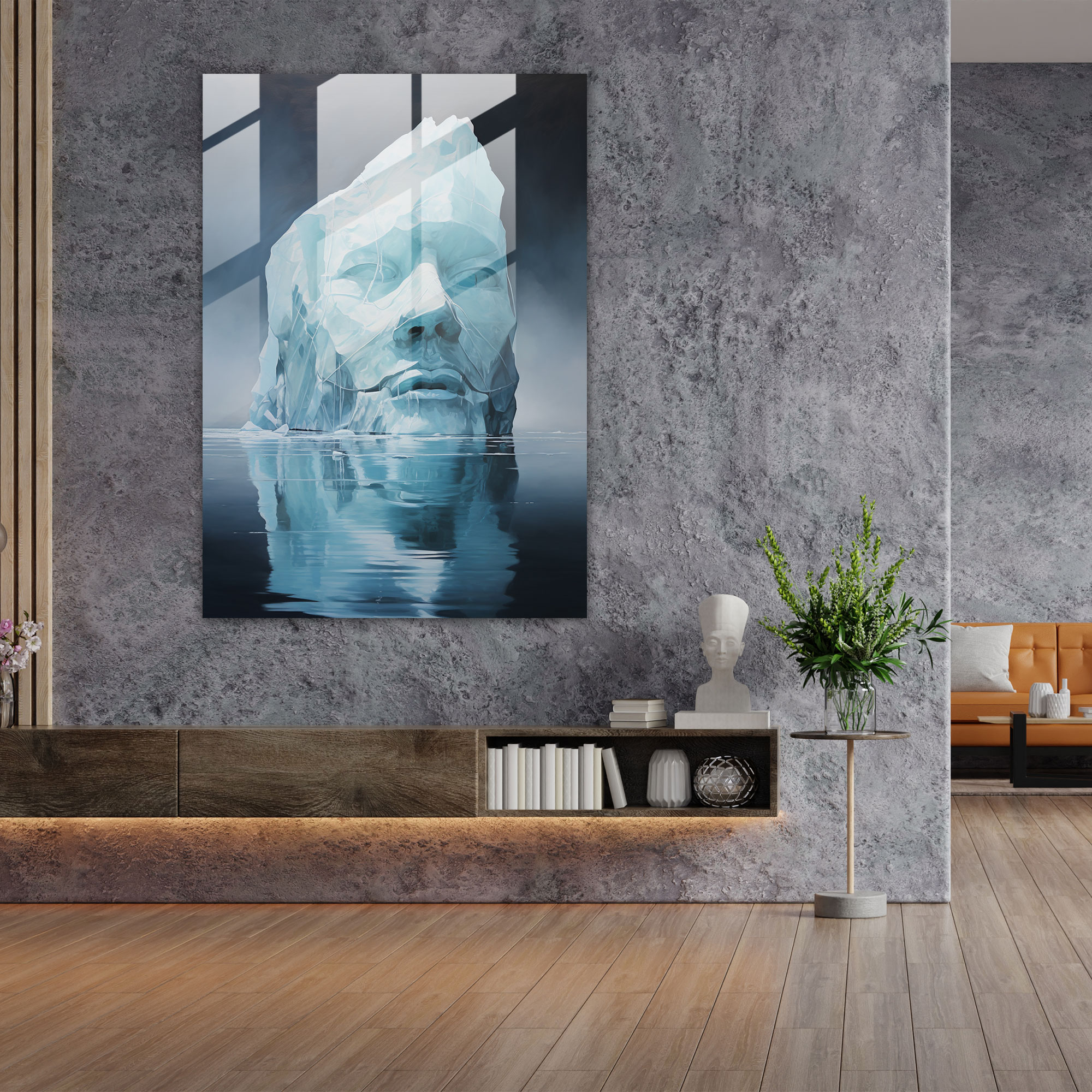 Emotional Reflections Glass Print - Iceberg, Glass Print, Textures, Intricate Patterns