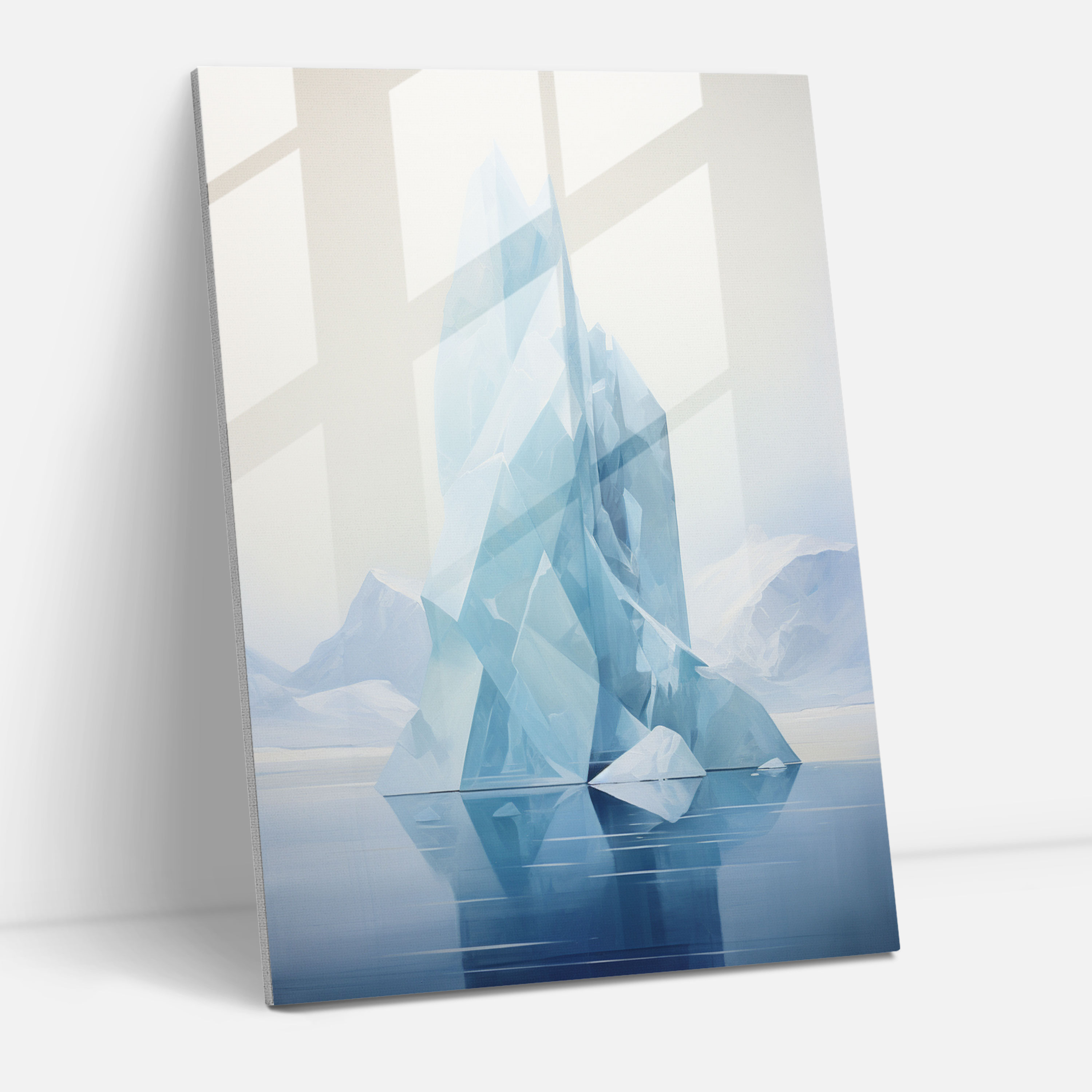 Geometric Balance Glass Print - Iceberg, Glass Art, Geometric Design, Home Decoration