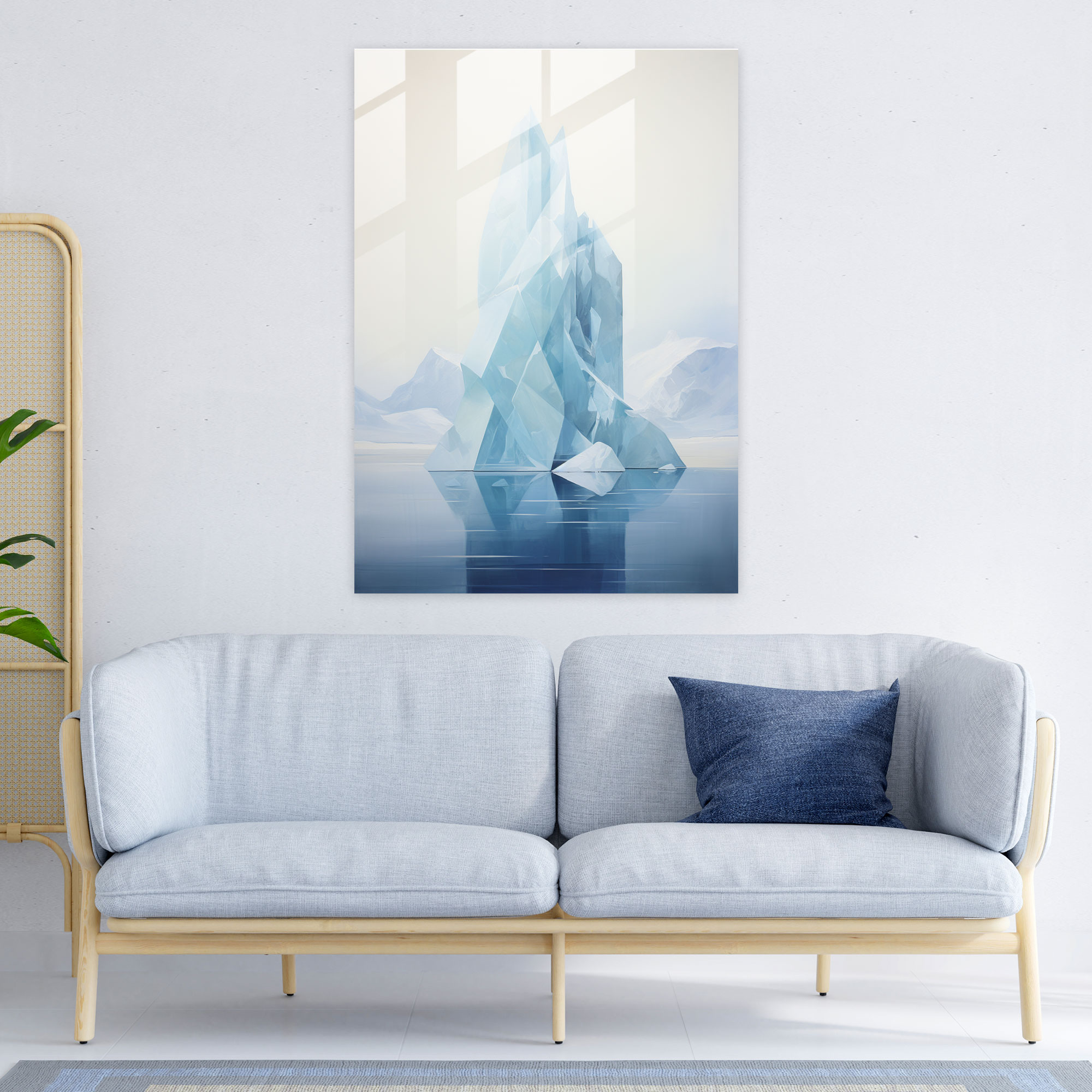 Geometric Balance Glass Print - Iceberg, Glass Art, Geometric Design, Home Decoration
