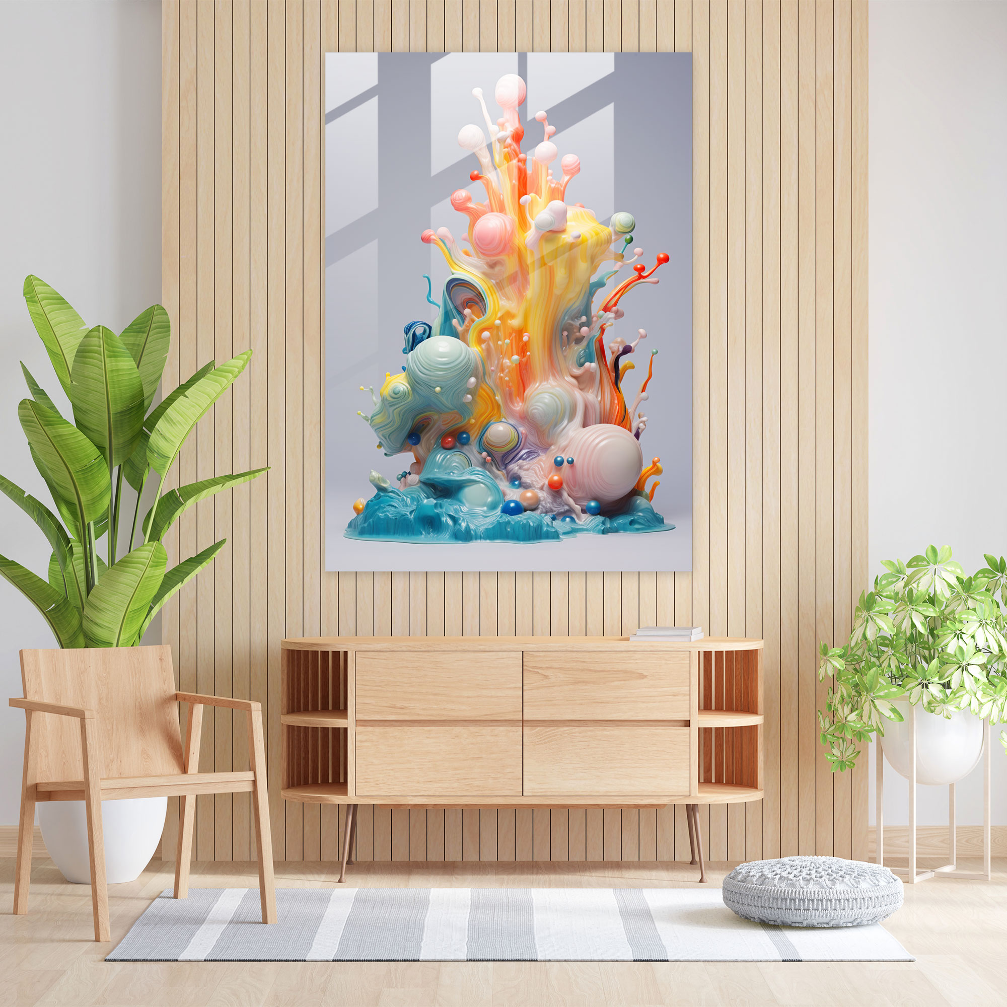 Harika Harikalar Cam Tablo - Buzdağı Sevinç Modern Sanat