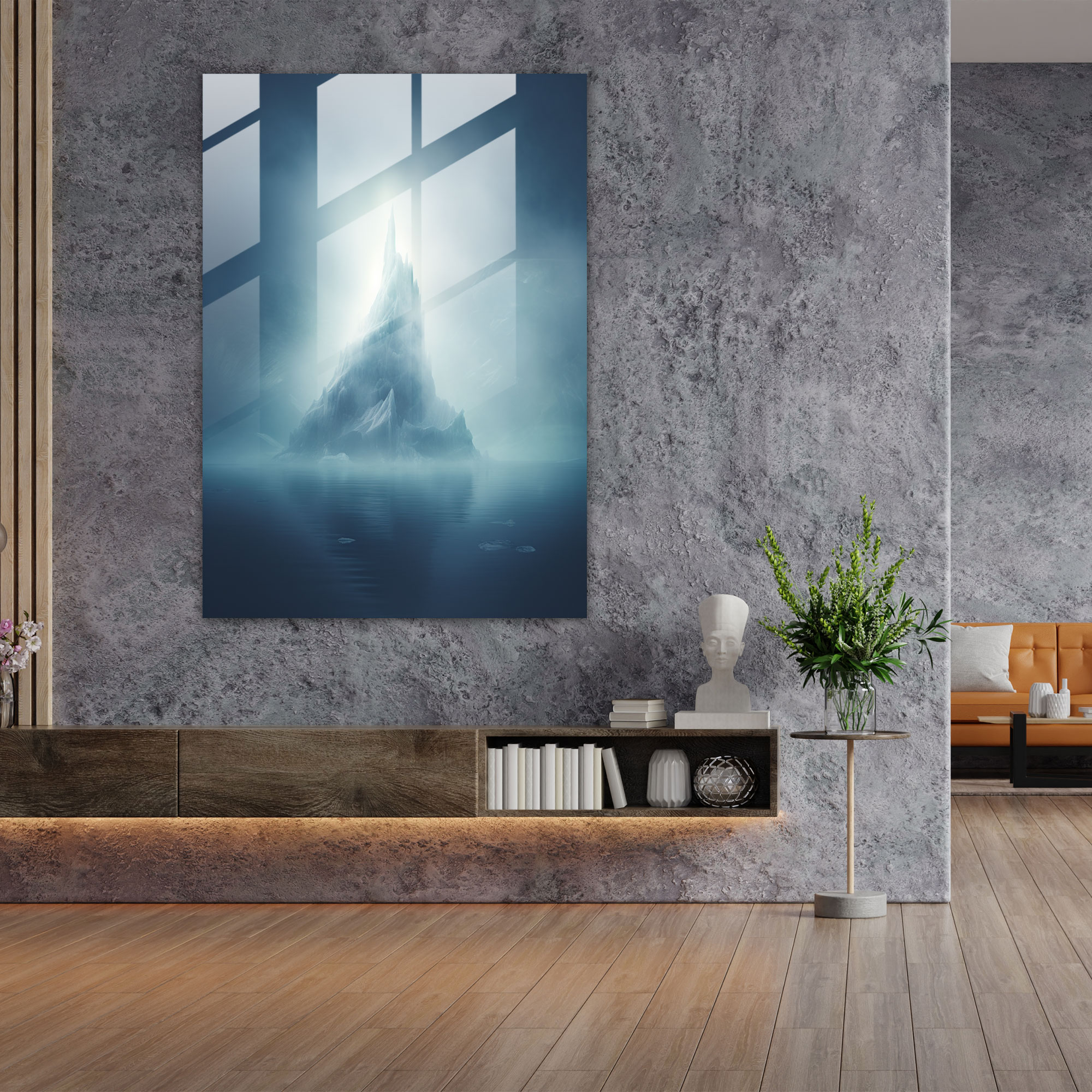 Ethereal Iceberg Glass Print - Iceberg, Wall Decoration, Home Decoration, Ethereal
