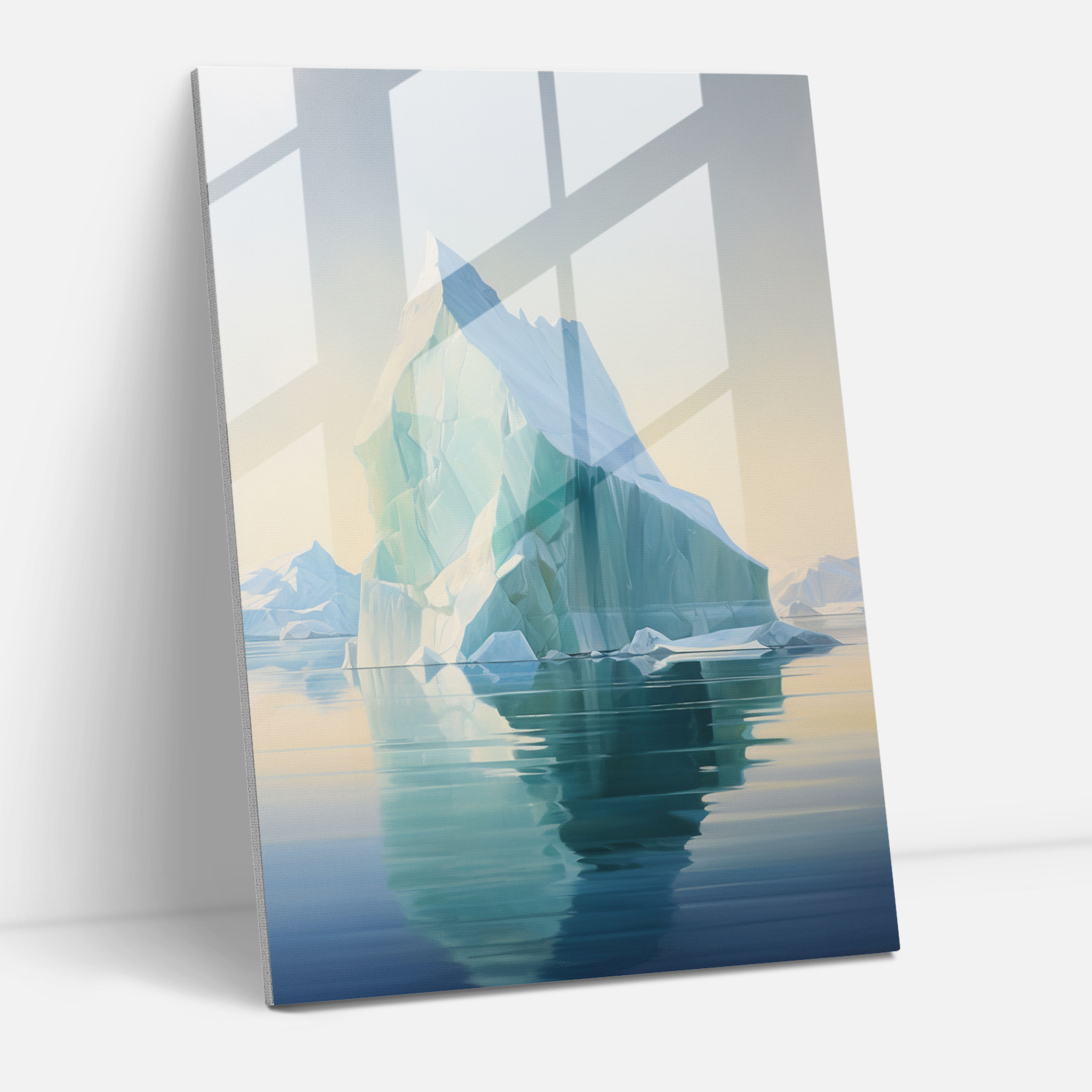 Dreamlike Iceberg Glass Print - Iceberg, Home Decoration, Glass Wall Art, Blurred Boundaries