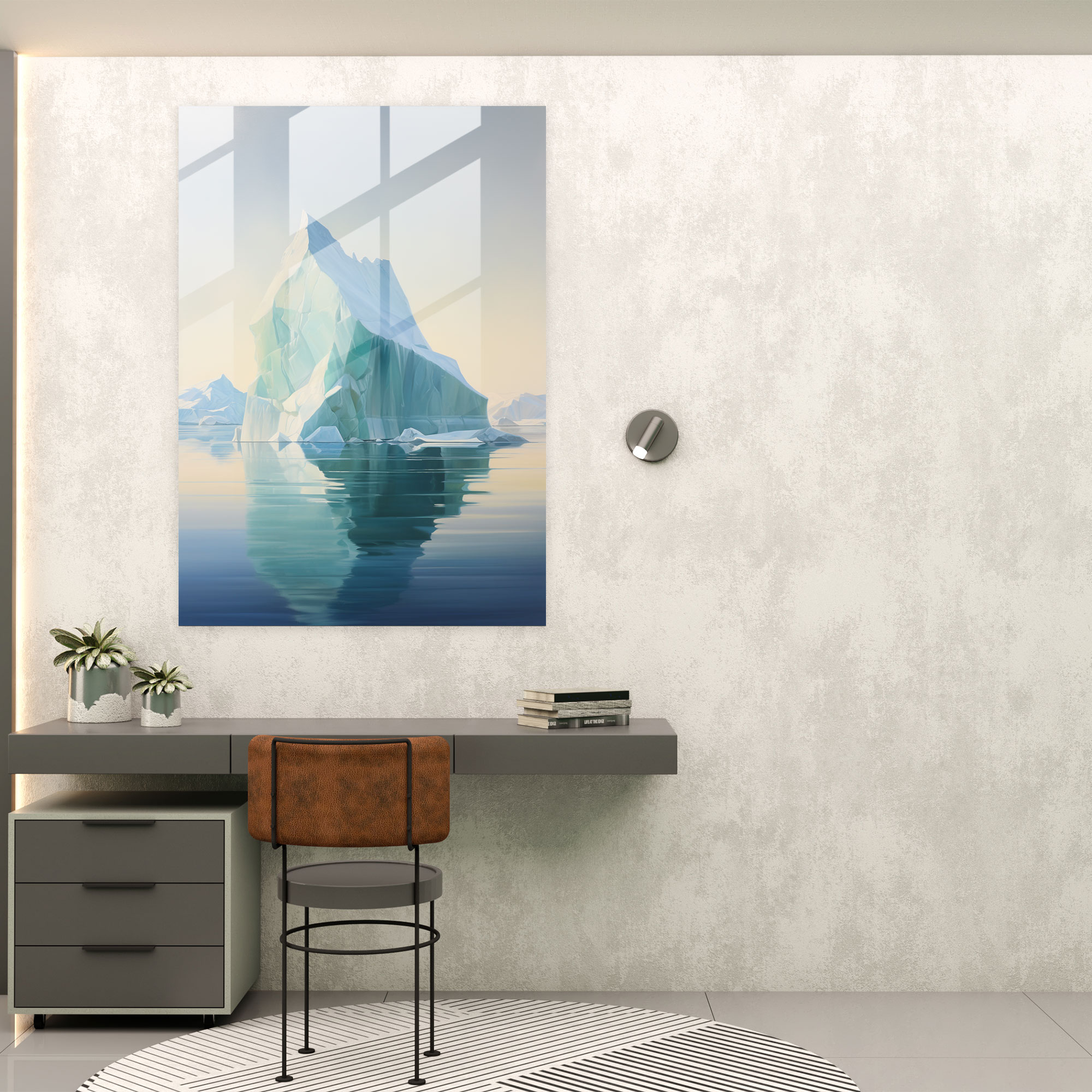 Dreamlike Iceberg Glass Print - Iceberg, Home Decoration, Glass Wall Art, Blurred Boundaries